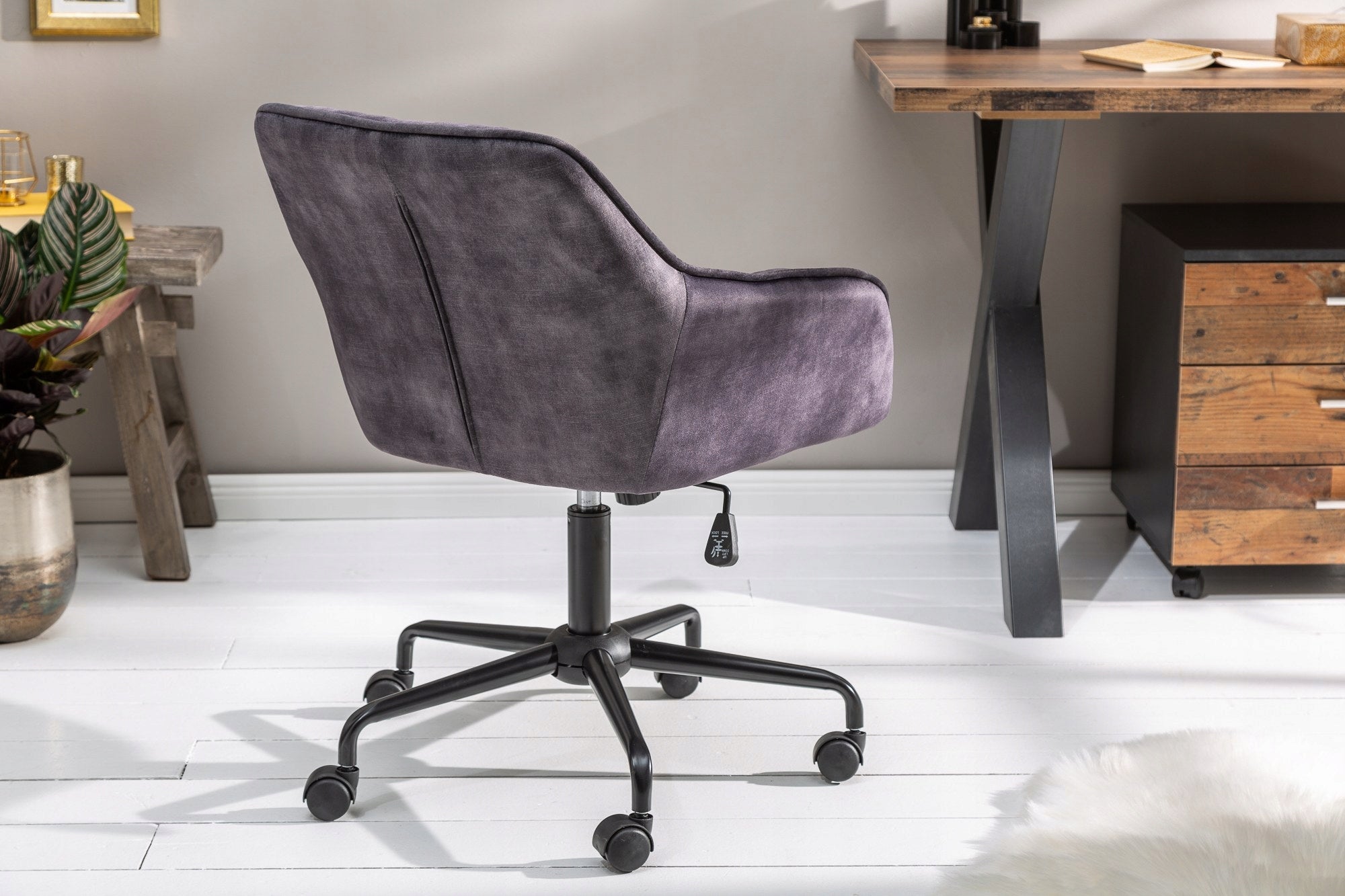 Office chair Turin dark grey velvet 40305 Manufacturer code 40305
