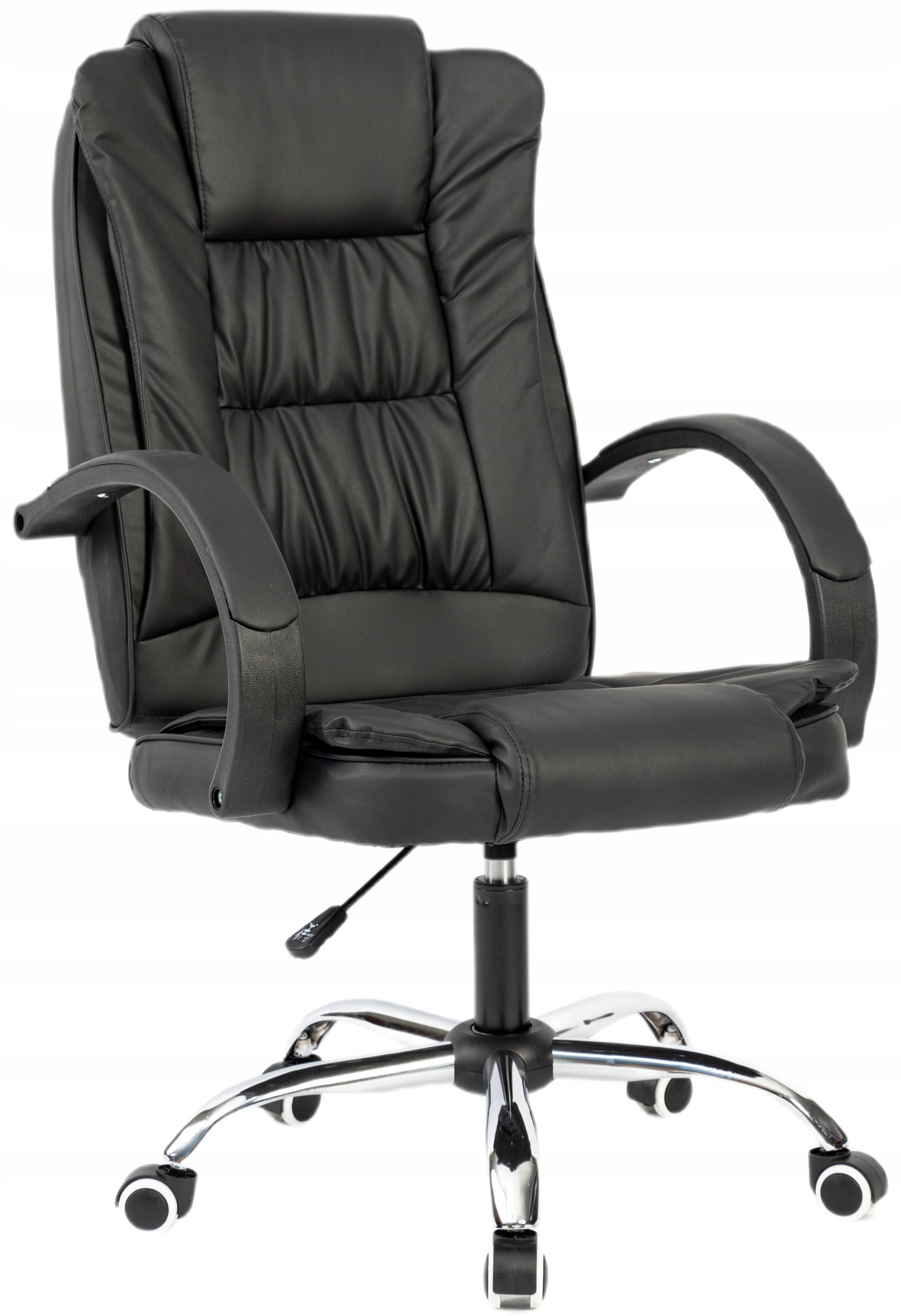 Office chair WITH MASSAGE black ROTATING base CHROME chair office +TILT! Manufacturer code 222 CLERK