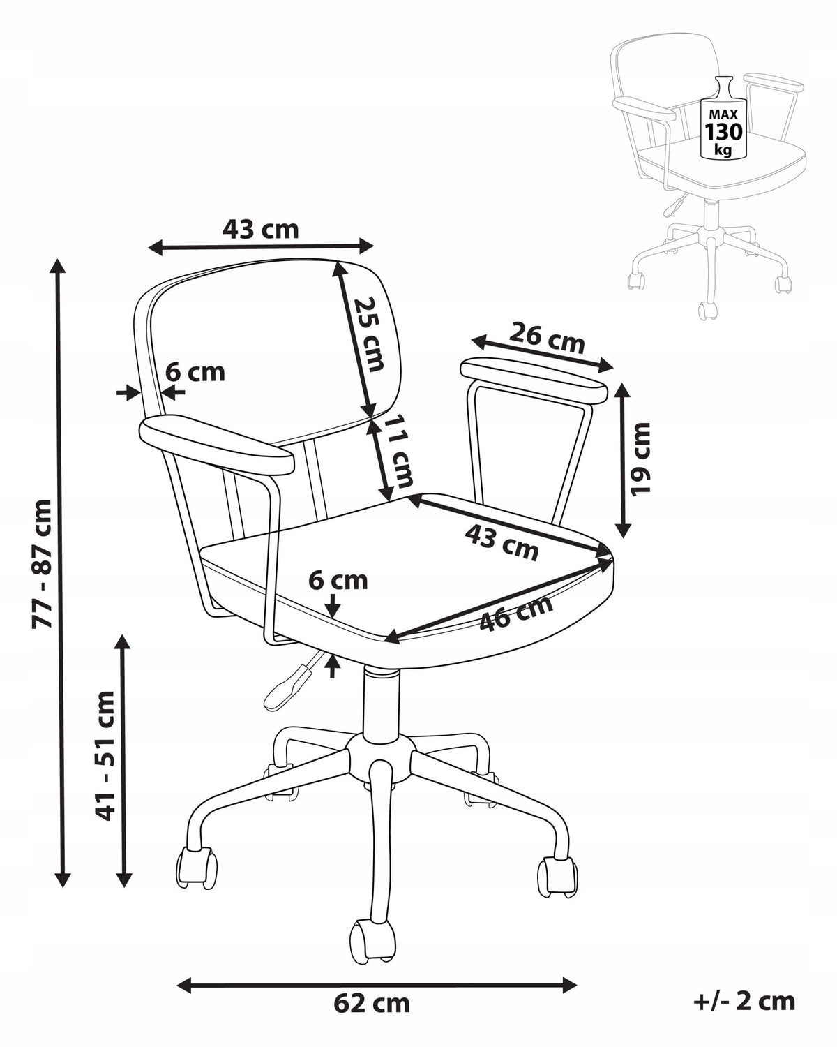 Office chair adjustable boucle dark green Medical device no