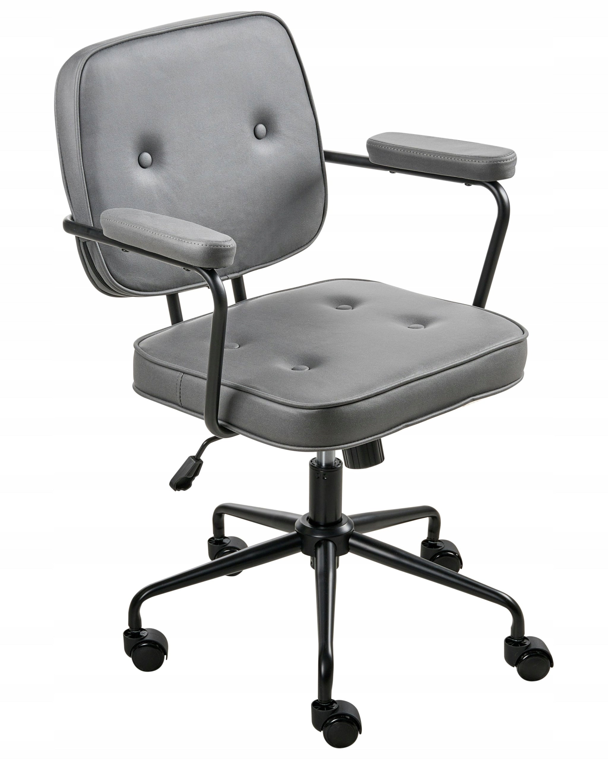 Office chair adjustable velour grey