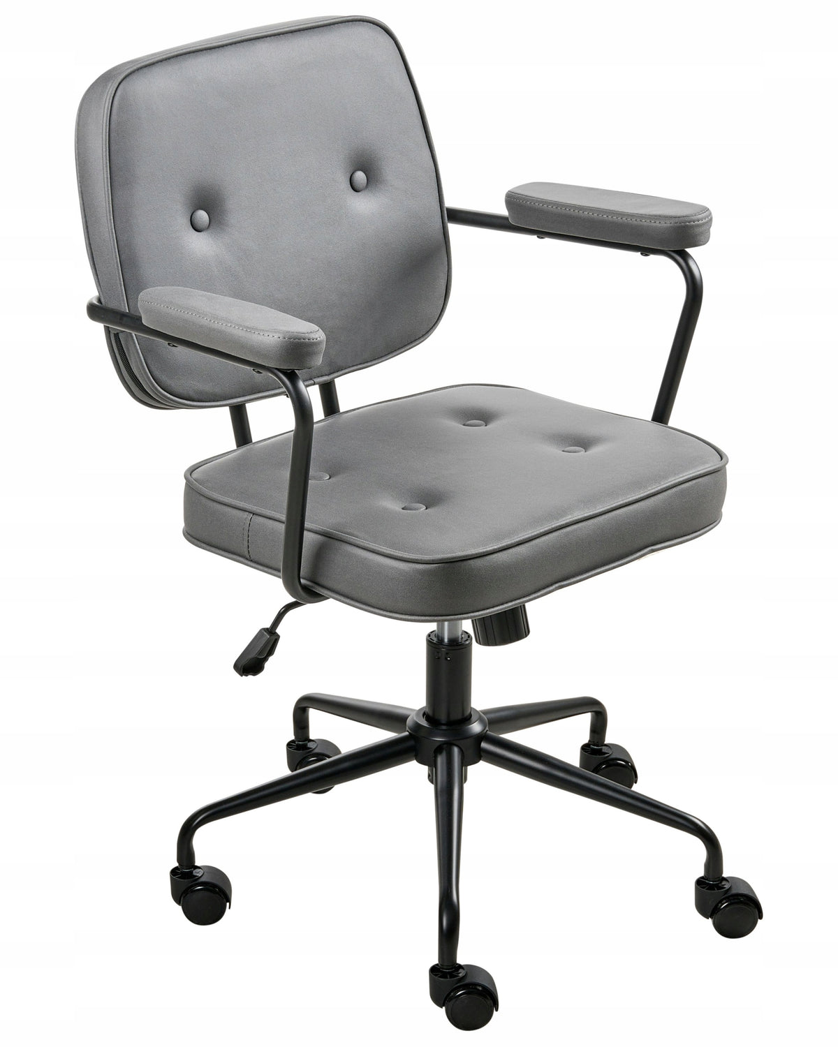 Office chair adjustable velour grey