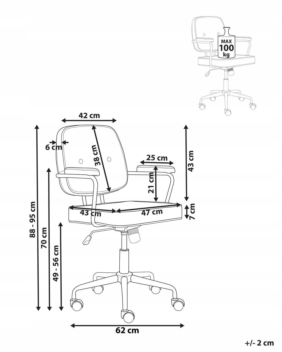 Office chair adjustable velour light beige Medical device no