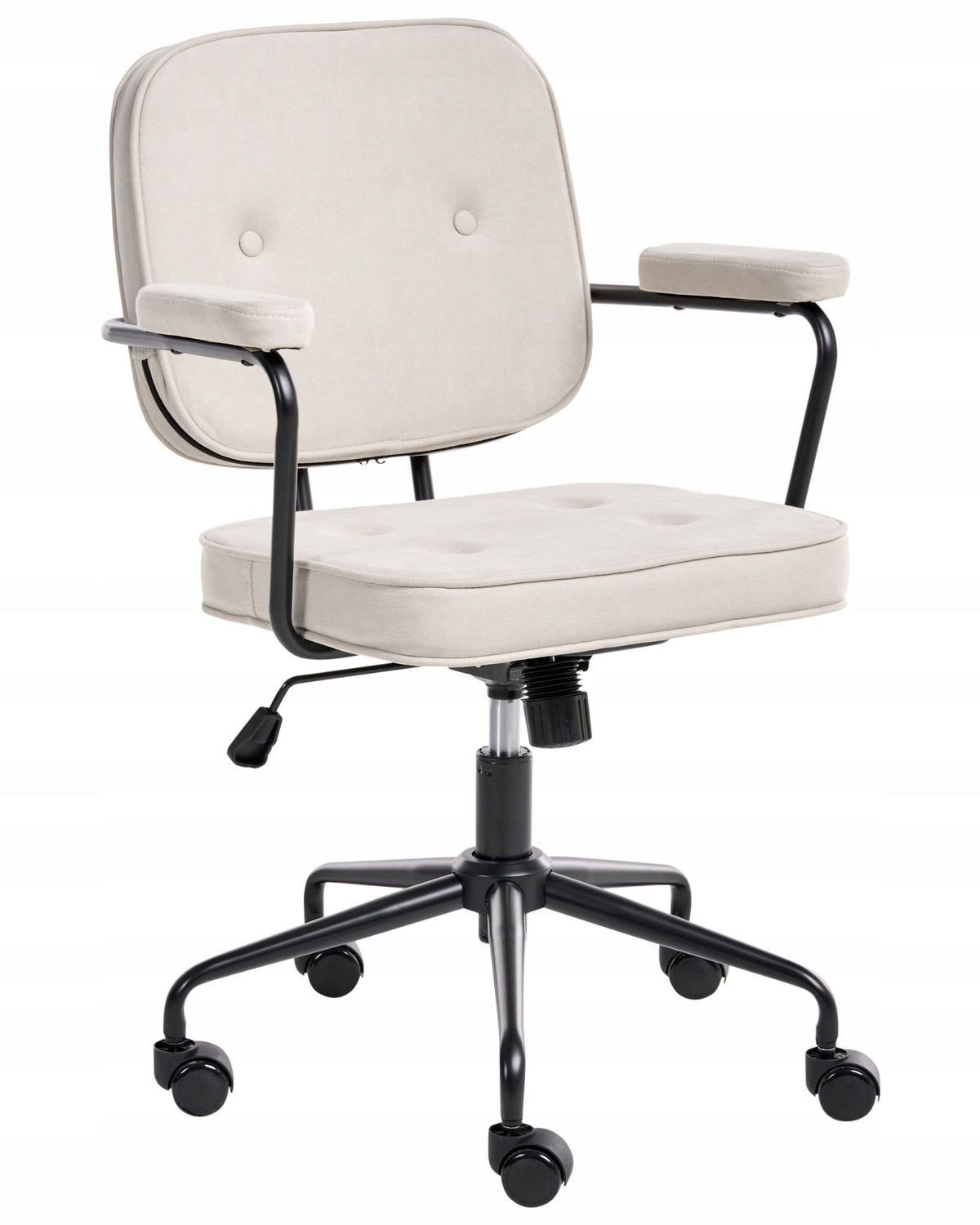 Office chair adjustable velour light beige