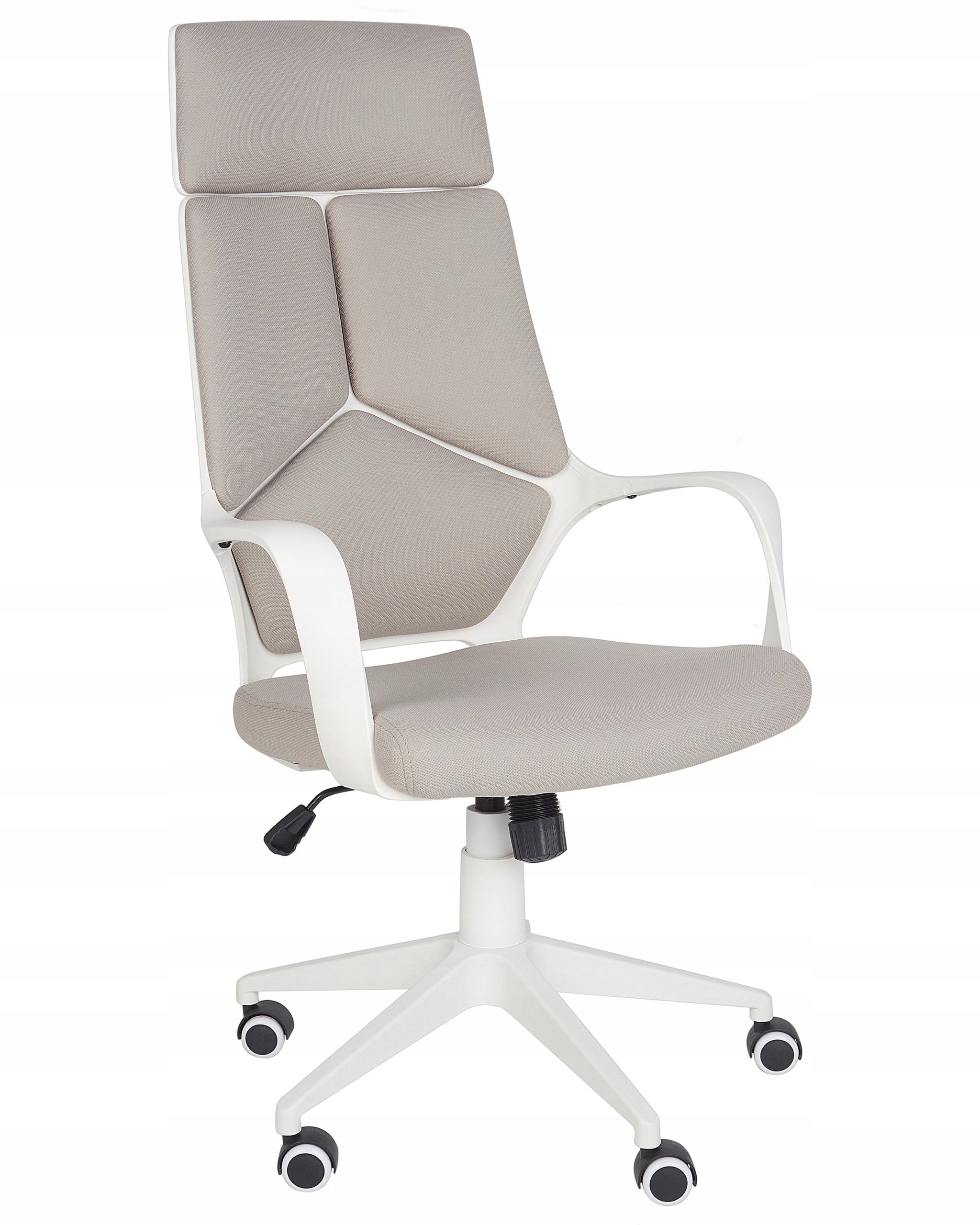 Office chair adjustable wheels beige and gray