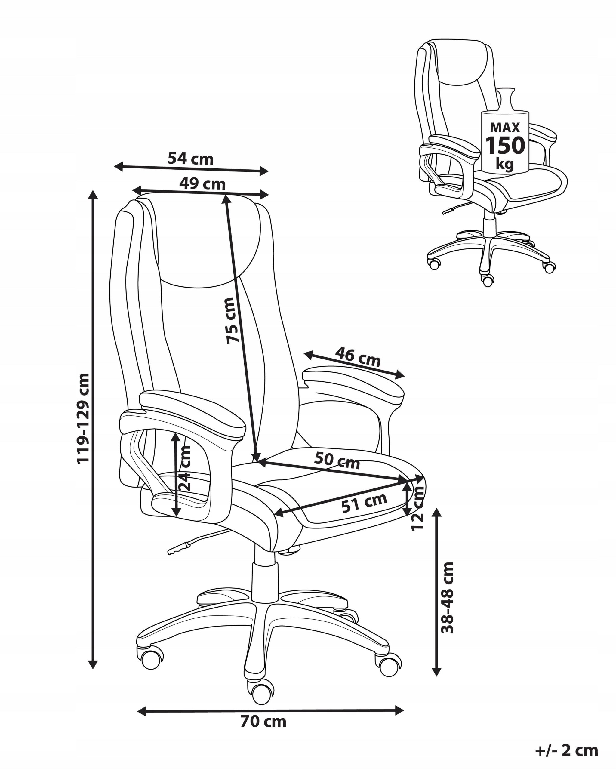 Office chair backrest linen grey Medical device no