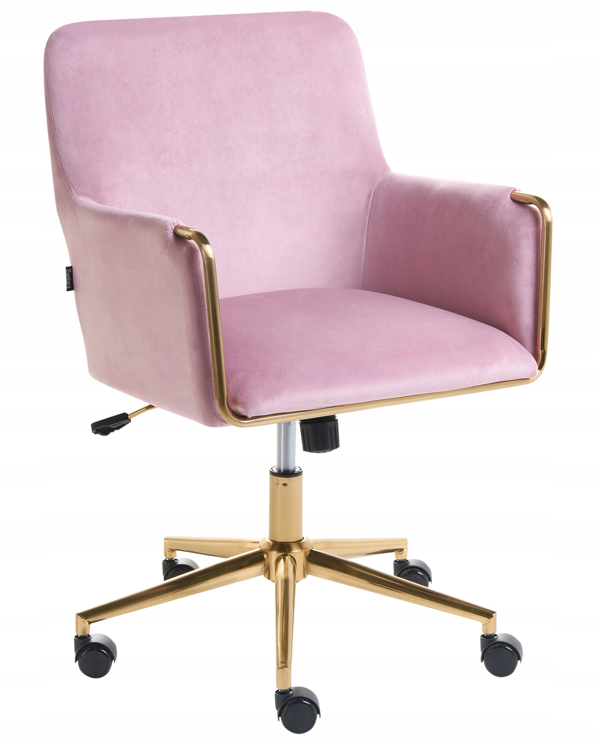Office chair backrest velour pastel pink