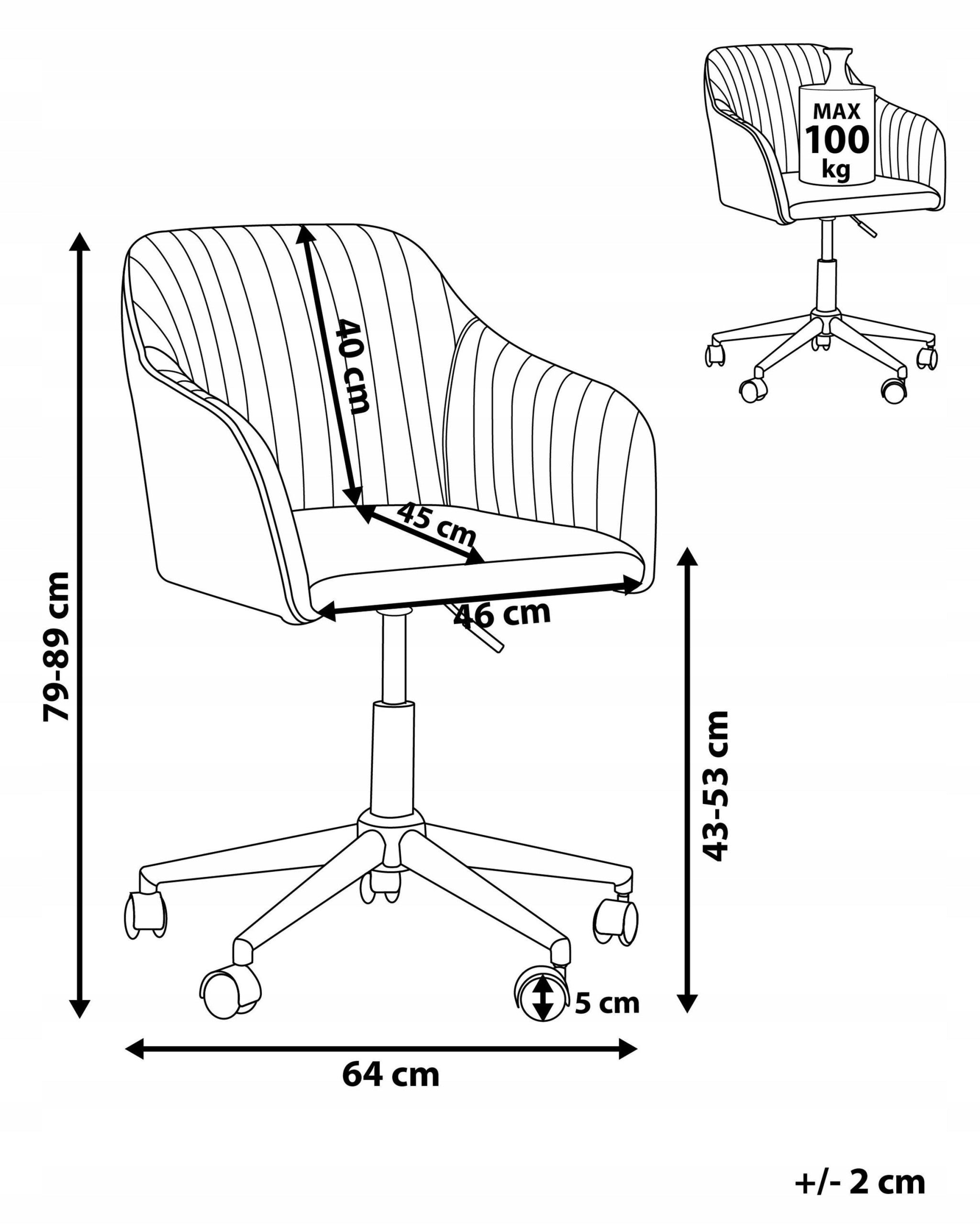 Office chair boucle on wheels adjustable height broken white Medical device no