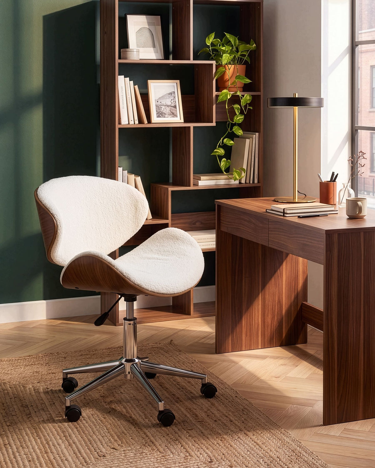 Office chair boucle swivel white Packaging status original
