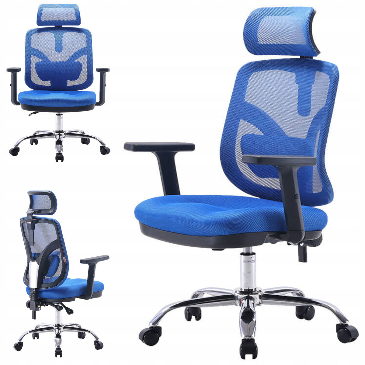 Office chair ergonomic swivel chair blue adjustable BHP M56