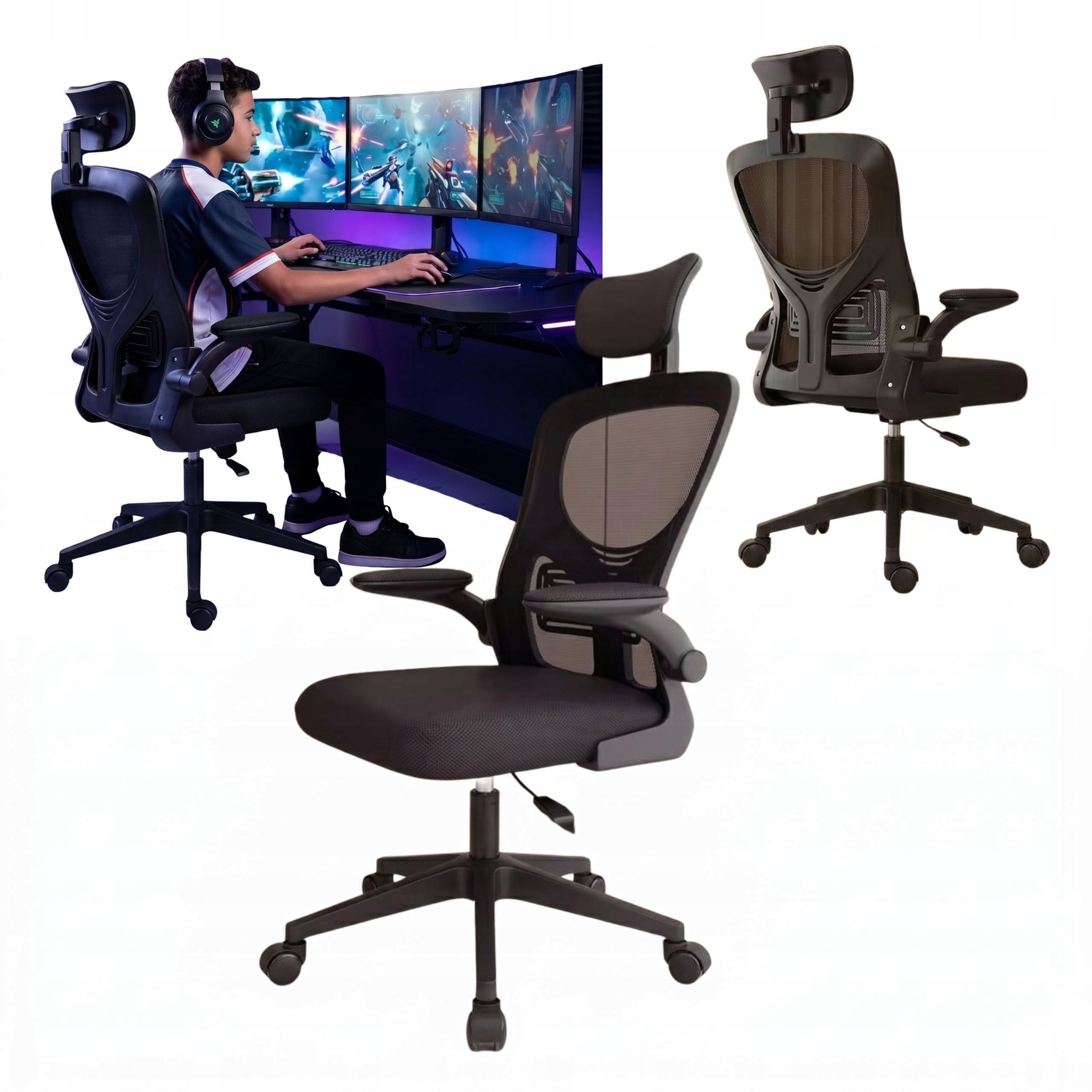 Office chair gaming office chair ergonomic swivel mesh Packaging status original
