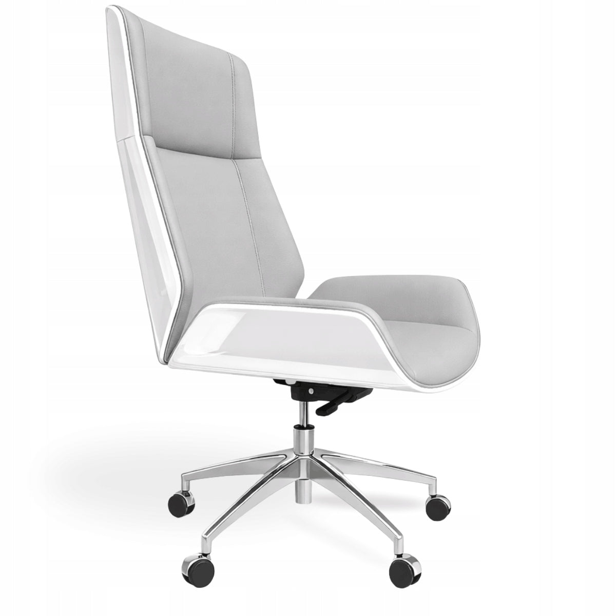 Office chair glamour white silver swivel, modern