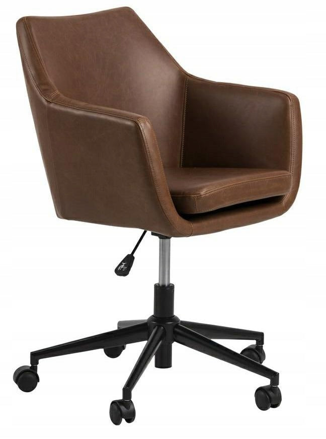 Office chair on wheels Nora Vintage BROWN | ECO-LEATHER