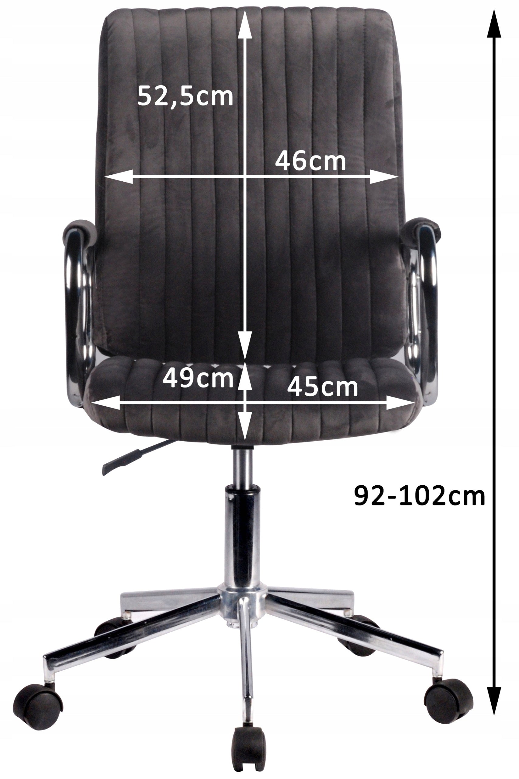 Office chair pink velour FD-24 adjustment 51x61 cm Furniture depth 61 cm