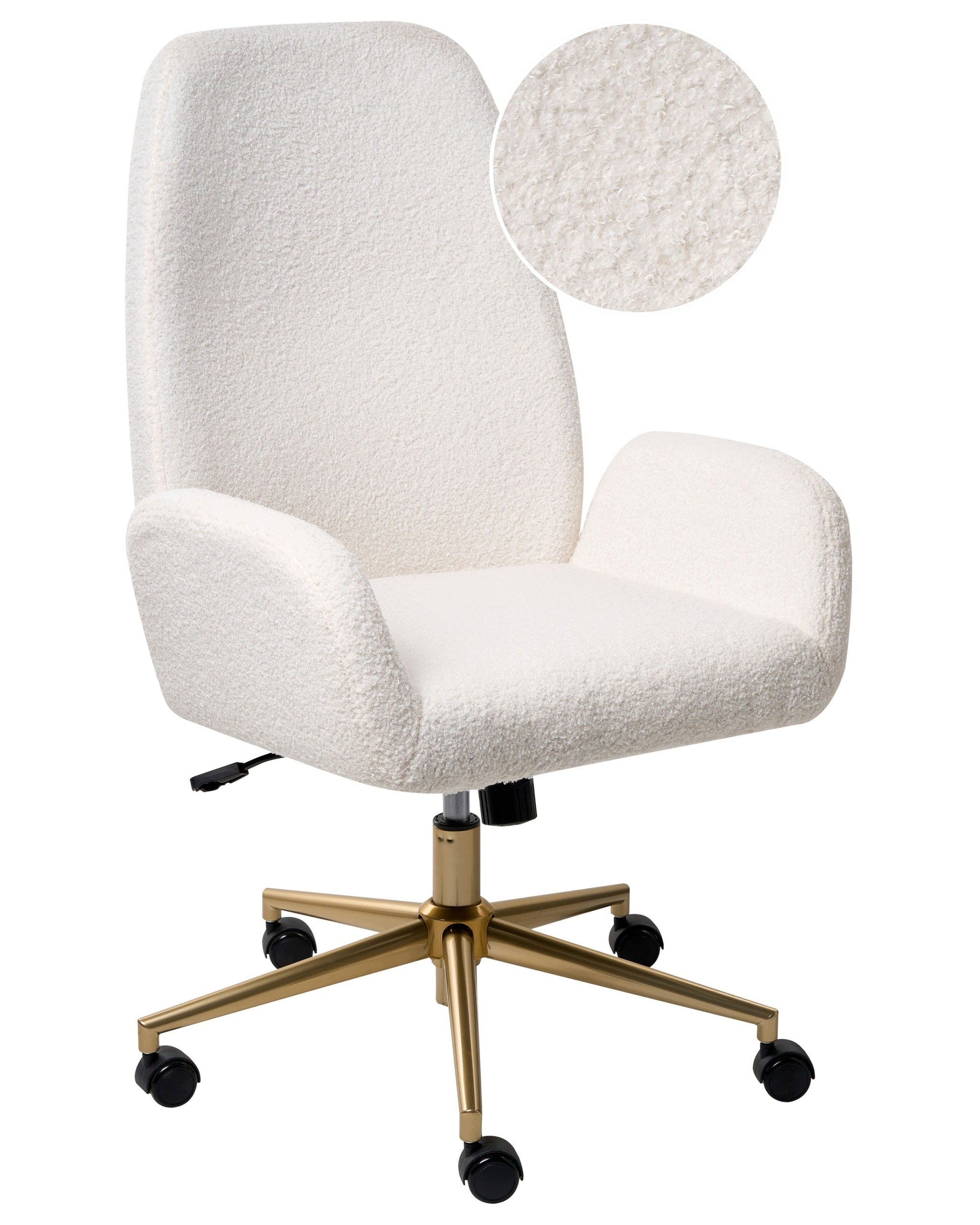 Office chair swivel boucle white