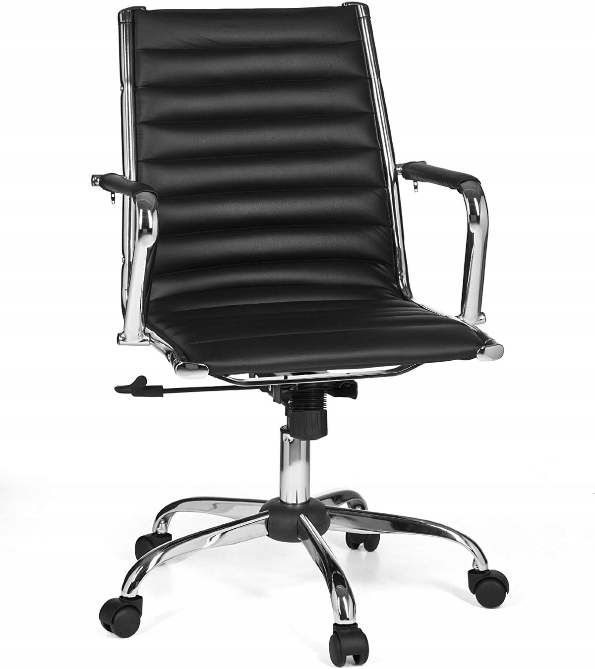 Office chair swivel chair black leather 24h