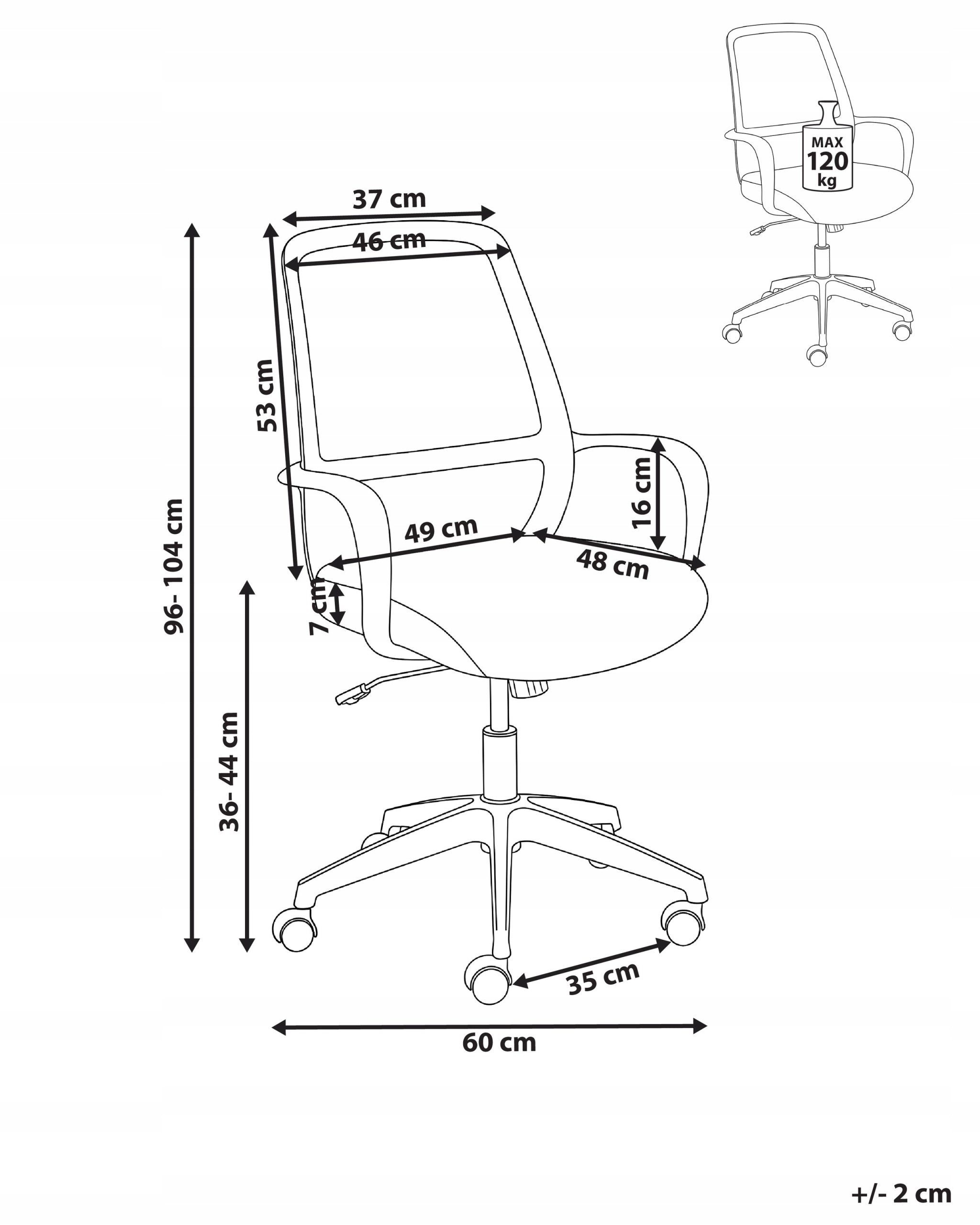 Office chair swivel height adjustment with tilt function black Medical device no