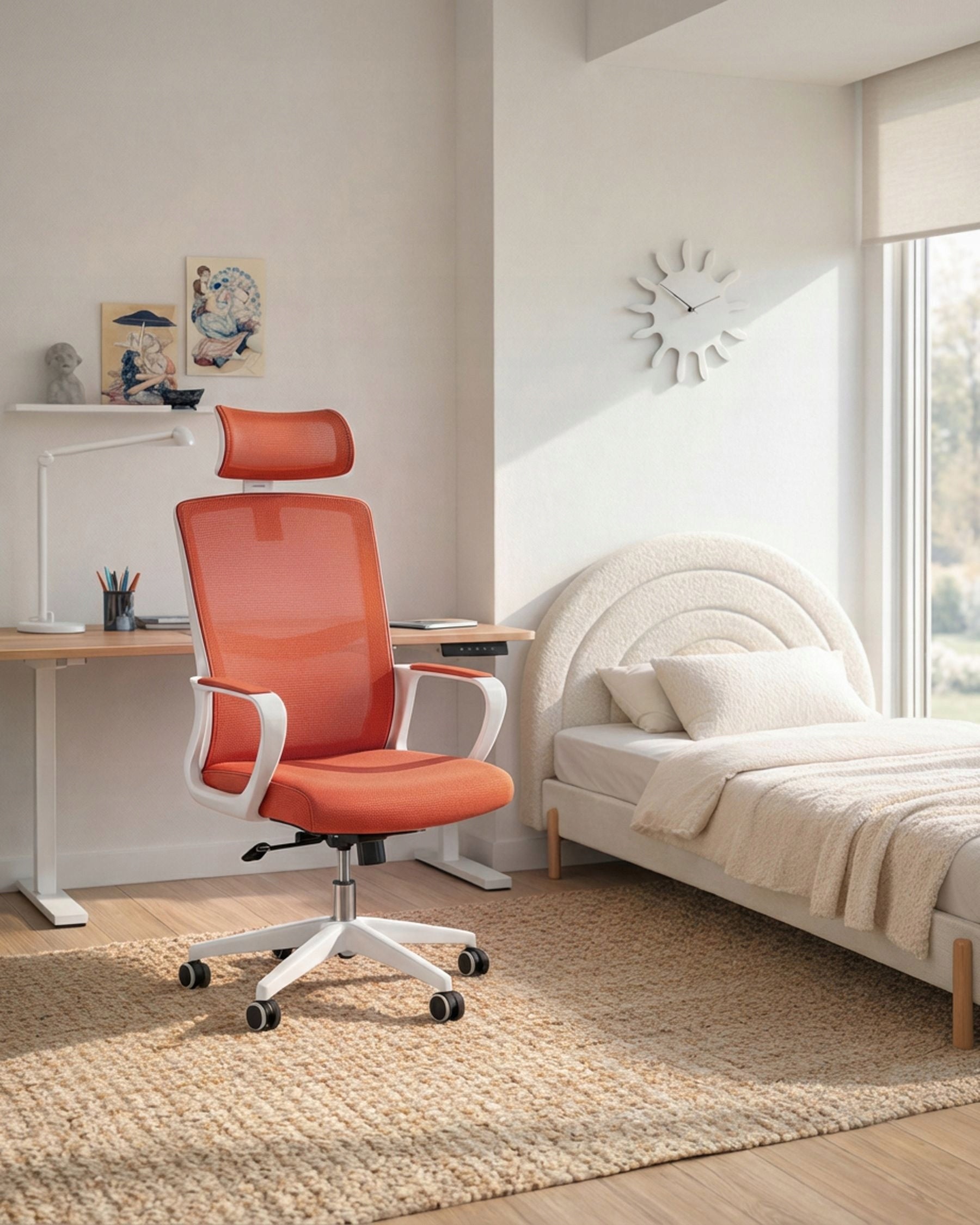 Office chair swivel mesh adjustable coral Packaging status original
