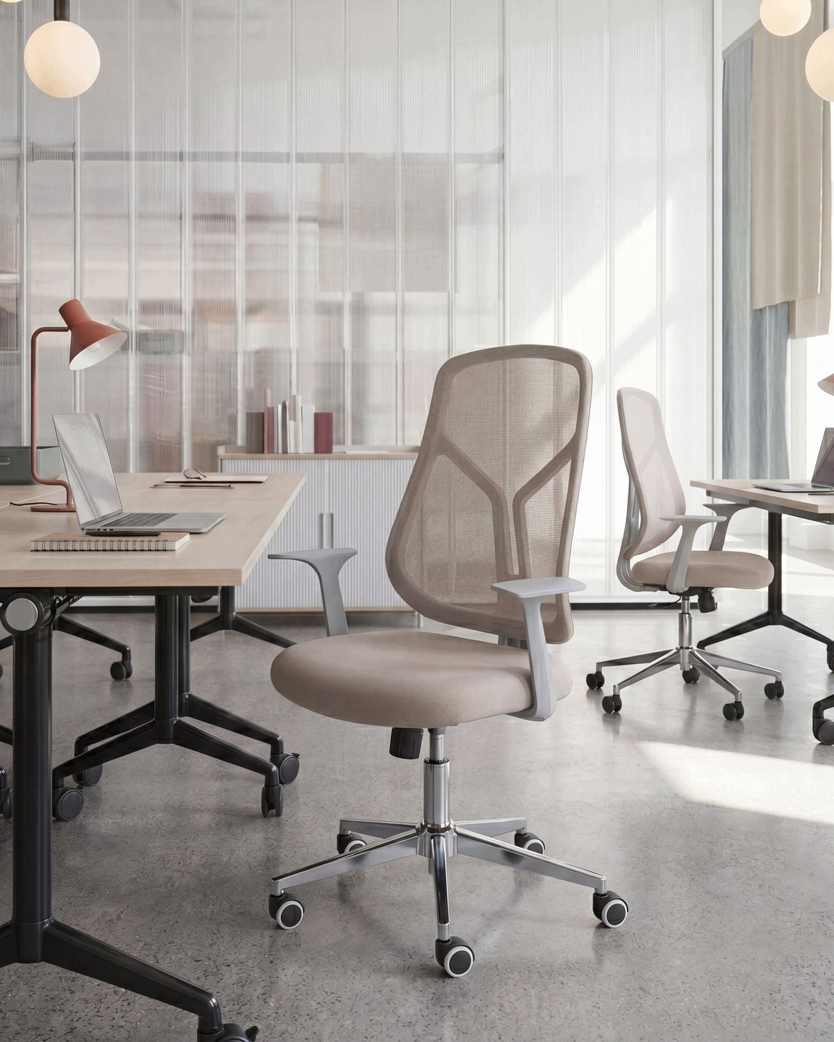 Office chair swivel net adjustable beige Packaging status original