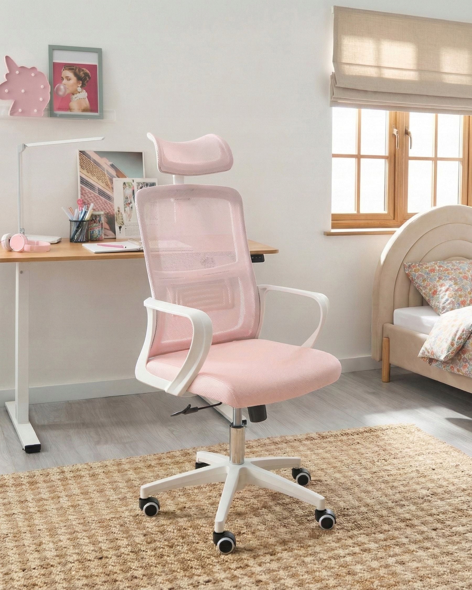 Office chair swivel net adjustable pastel pink Packaging status original