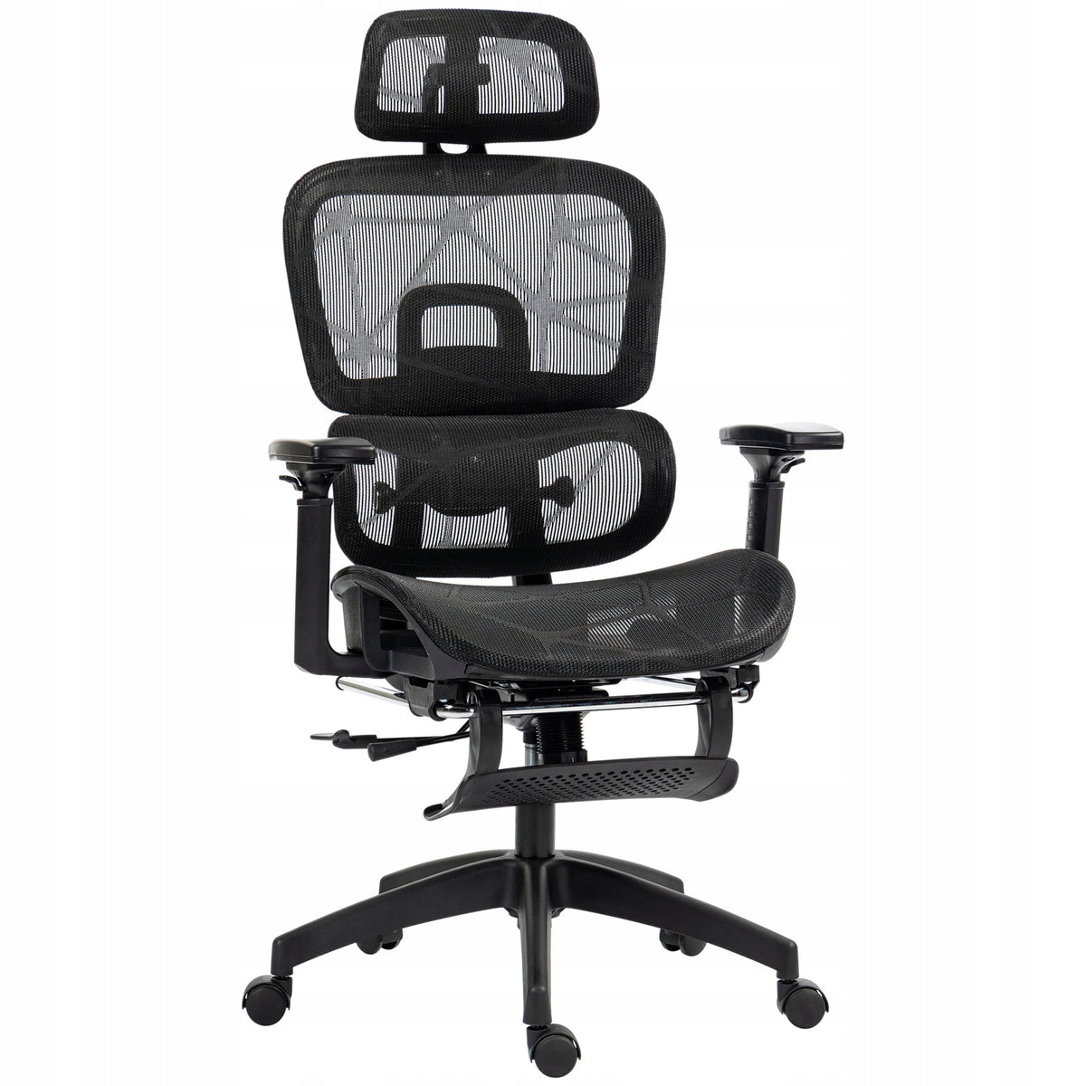 Office chair with armrests, headrest, lumbar support