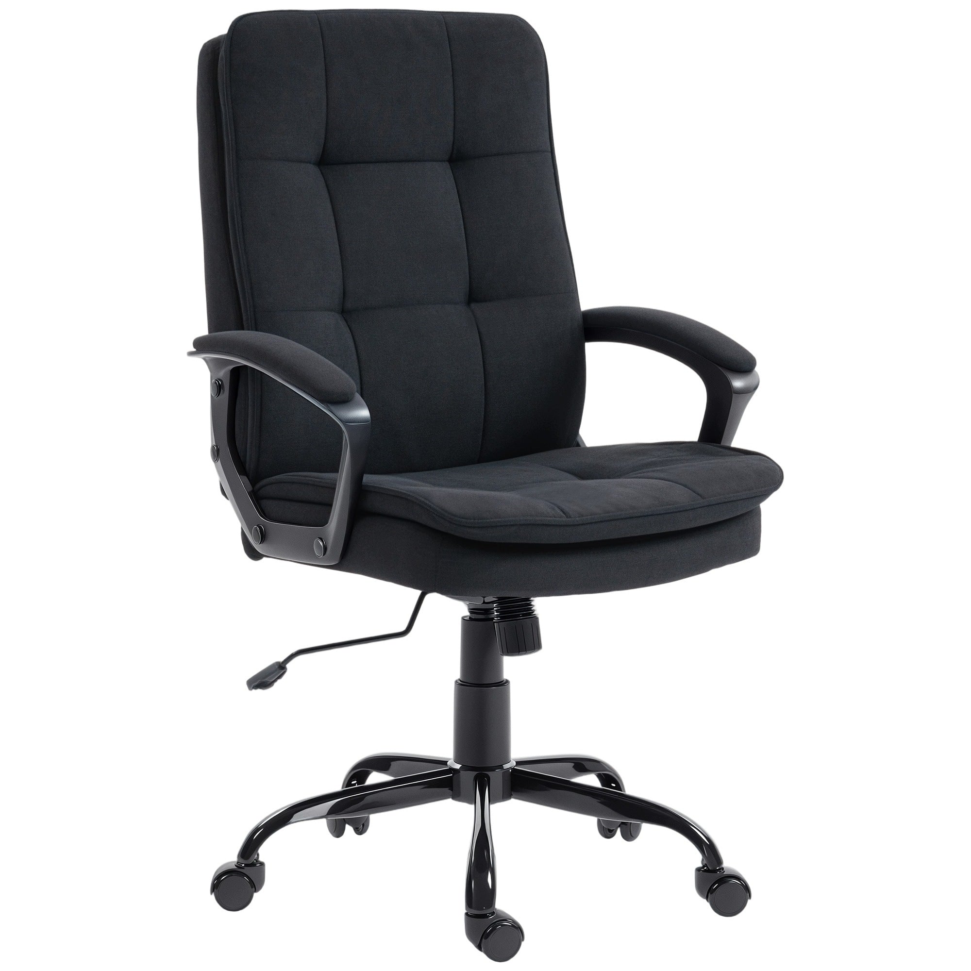 Office chair with armrests, height adjustable, standard, black