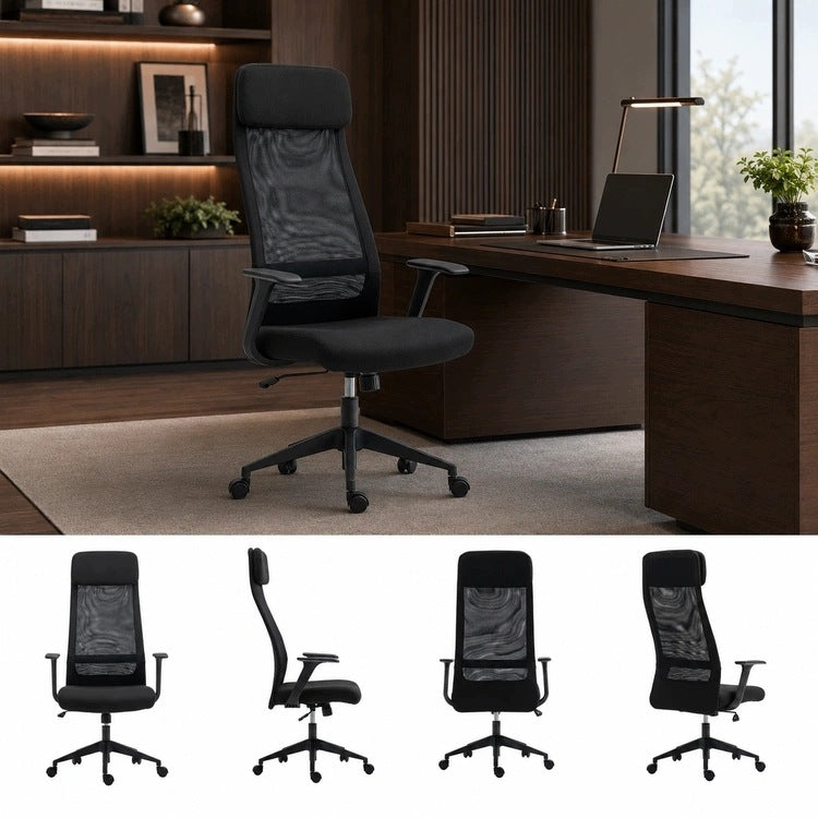 Office chair with headrest with high backrest ESTEBAN black Brand Aropos1