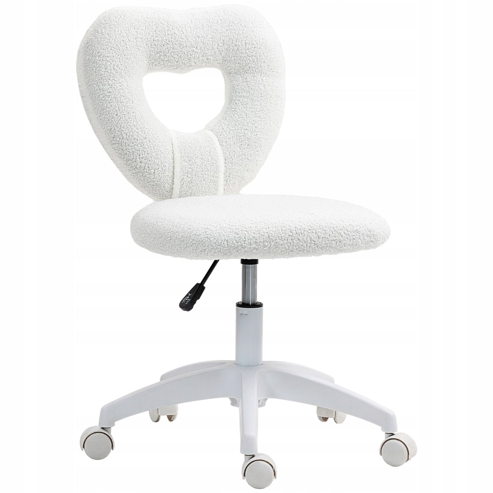 Office chair with heart-shaped backrest, white
