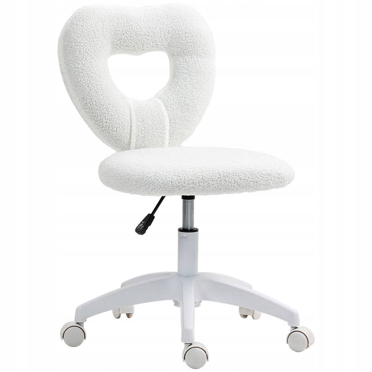 Office chair with heart-shaped backrest, white