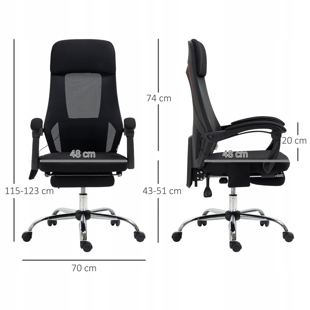 Office chair with massage Vinsetto 921-613V00BK 60x57x123 cm black Brand Vinsetto