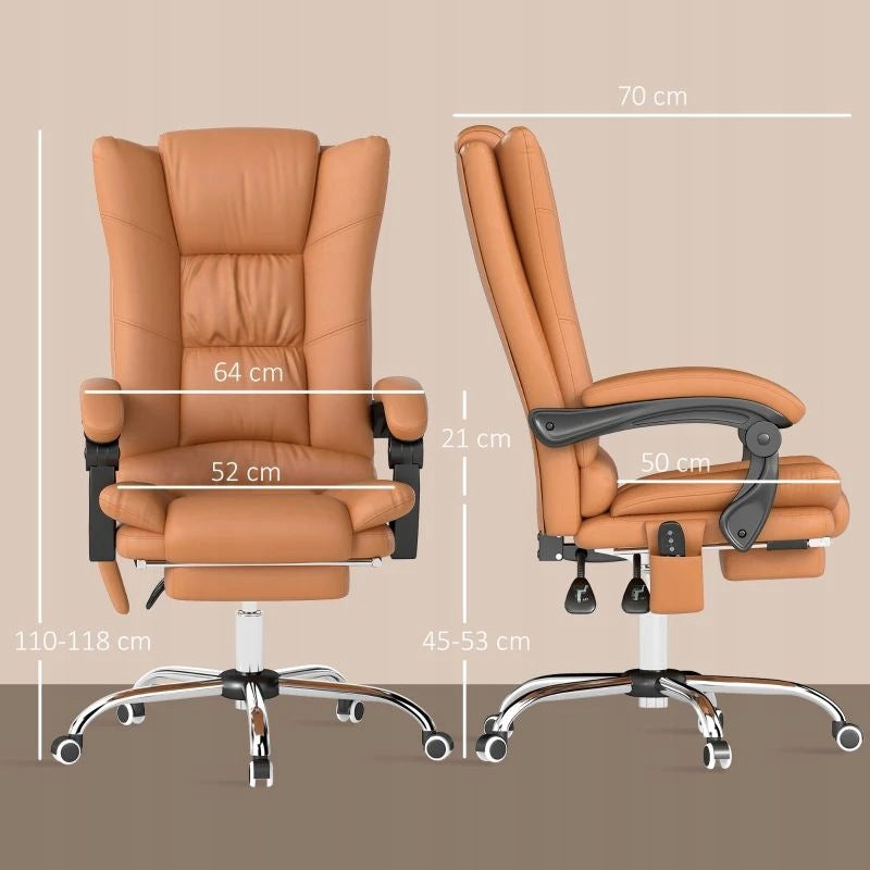 Office chair with massage and heating, light brown Brand no brand