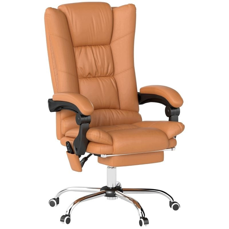 Office chair with massage and heating, light brown