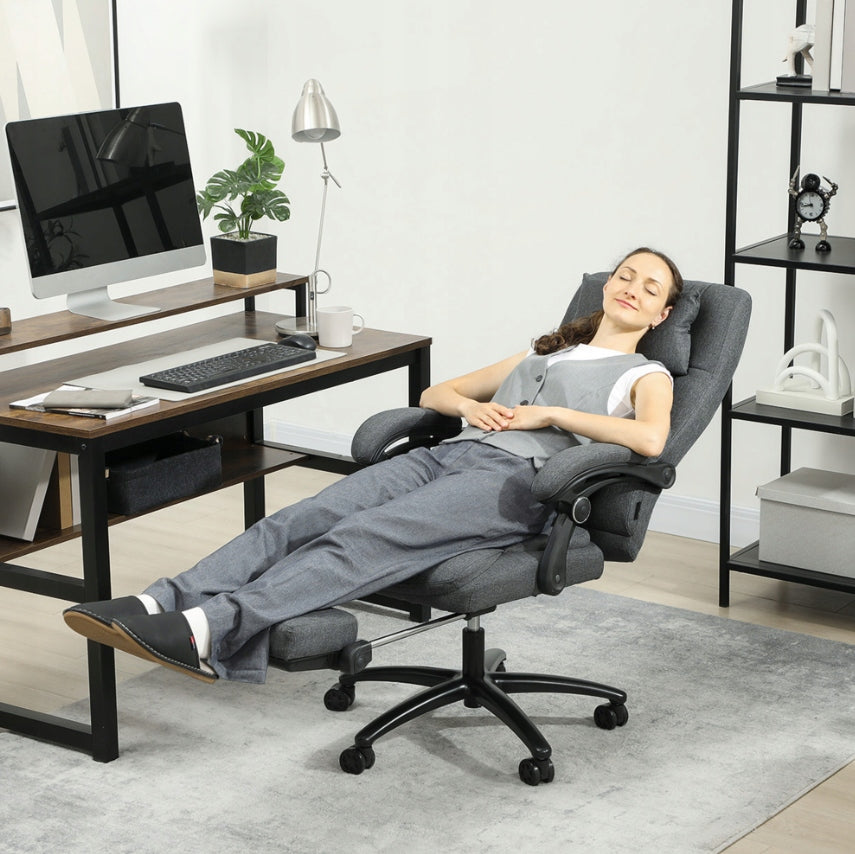 Office chair with massage function, swivel regular with footrest Brand Vinsetto