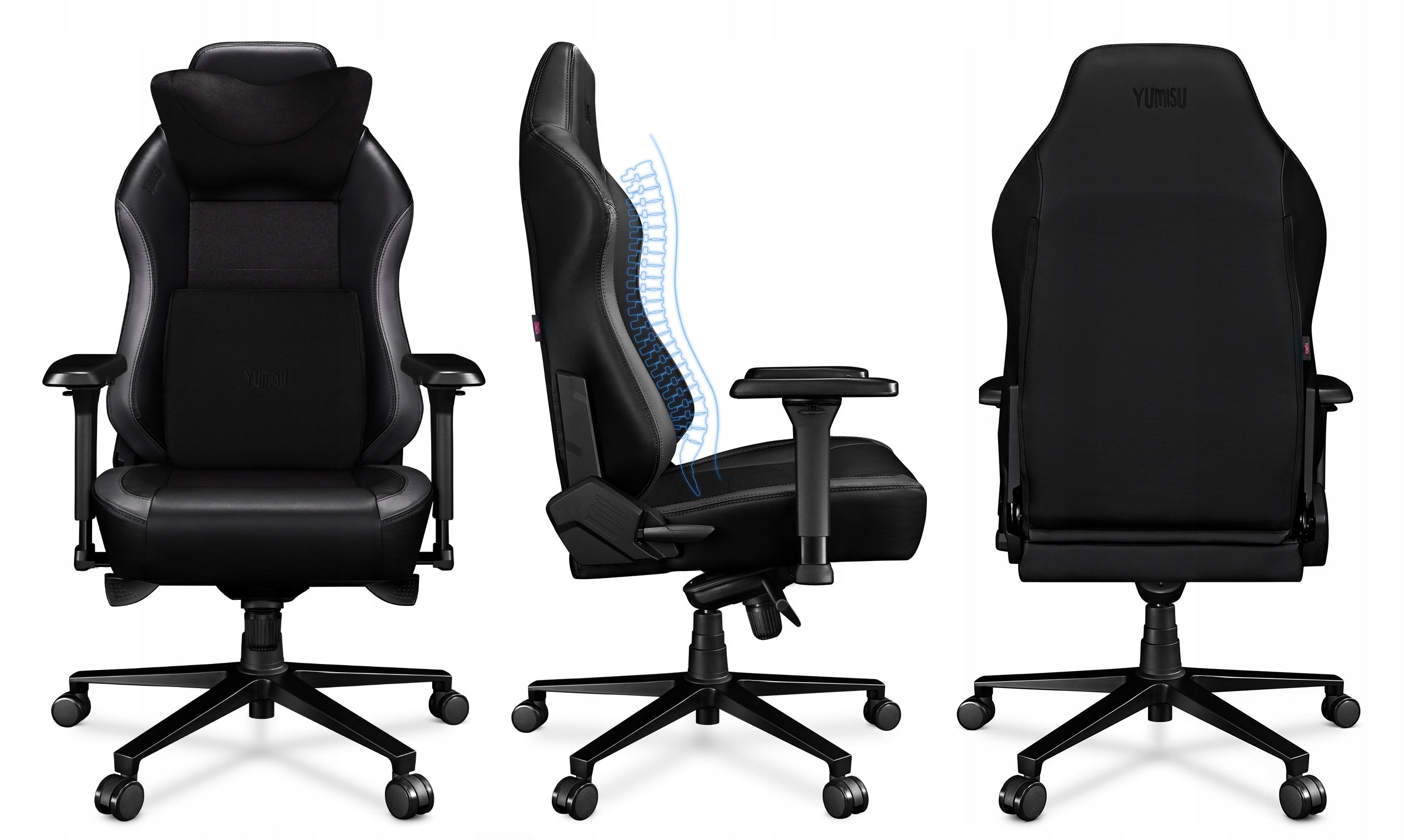 Office computer chair YUMISU 2051 black Suede fabric inserts Manufacturer code Y-2051-GB