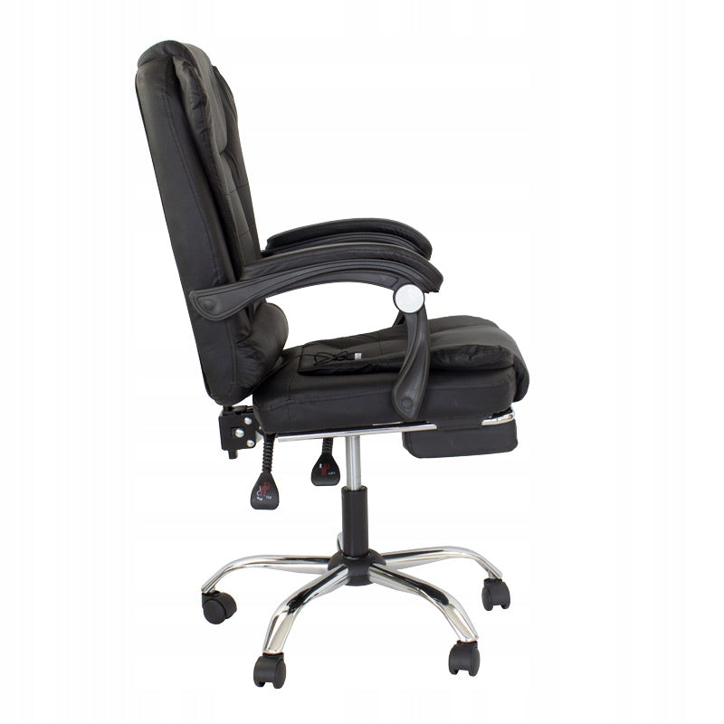 Office swivel chair BLACK with footrest Faux leather MASSAGE function LP200B Model LP200B