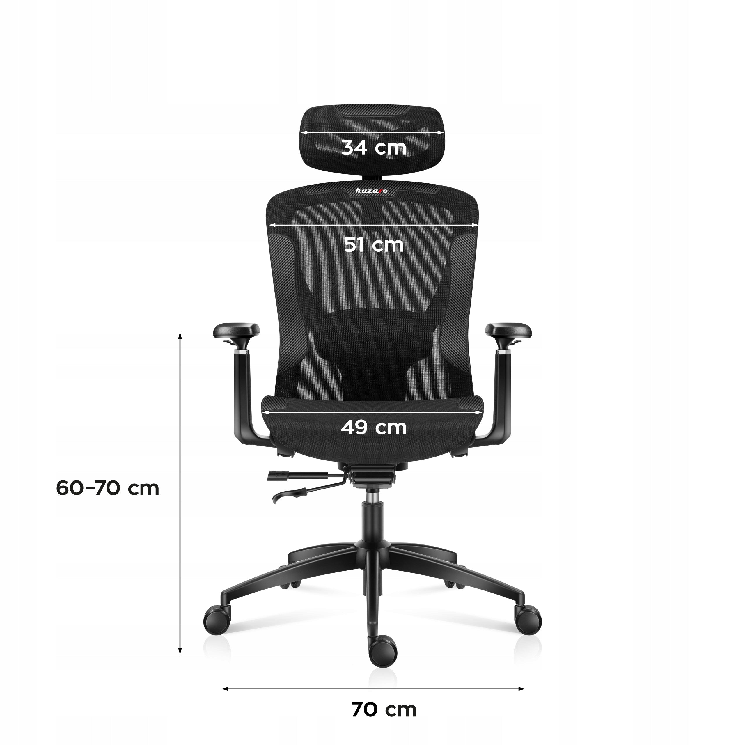 Office swivel chair HUZARO black ergonomic for computer Packaging status original