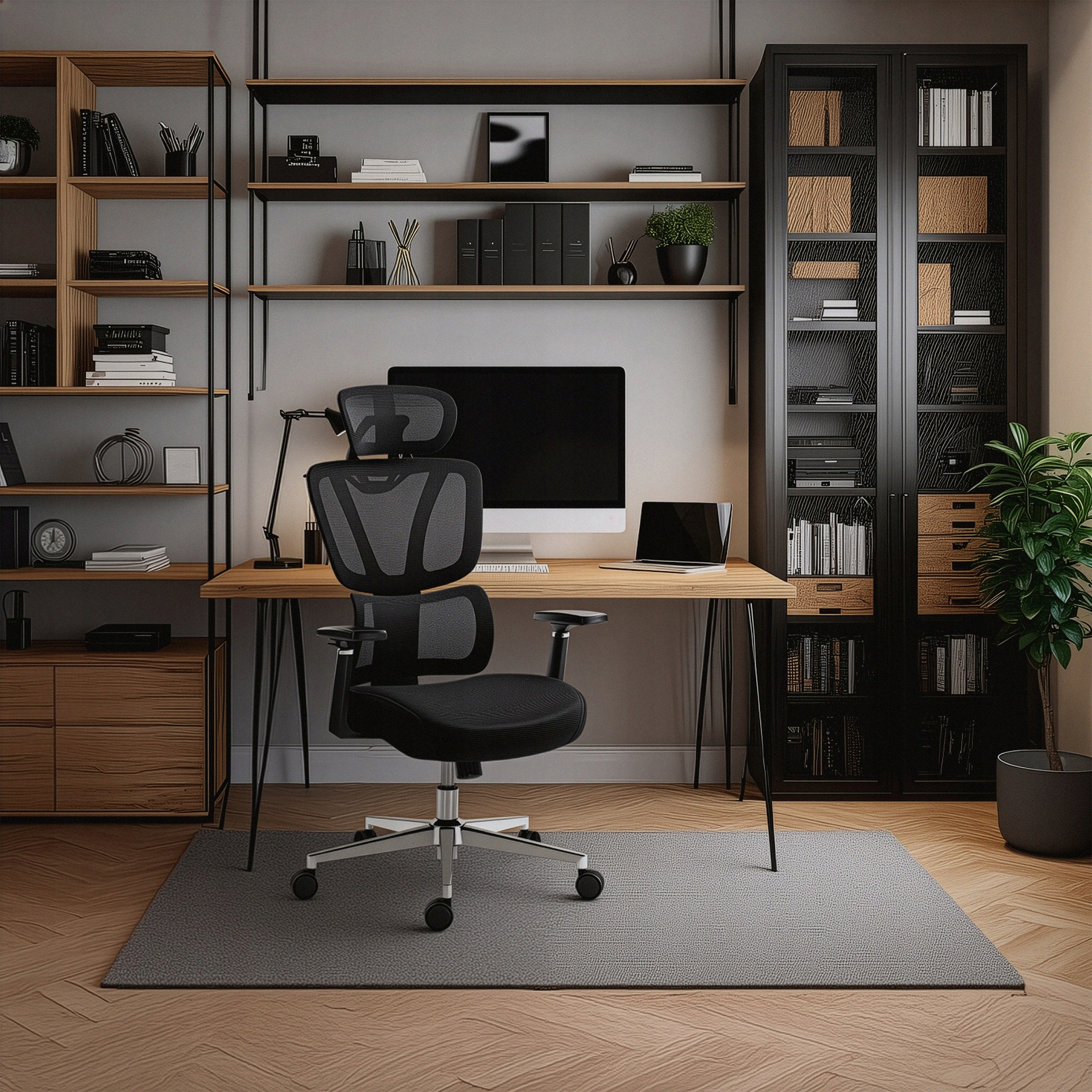 Office swivel chair MARK ADLER black ergonomic lumbar support Packaging status original
