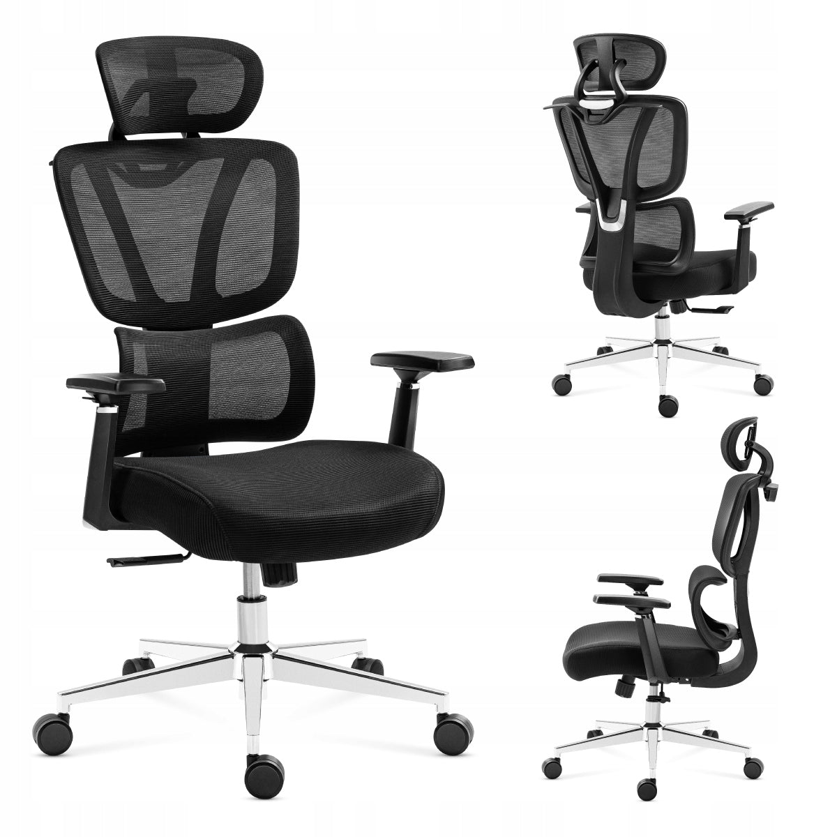 Office swivel chair MARK ADLER black ergonomic lumbar support