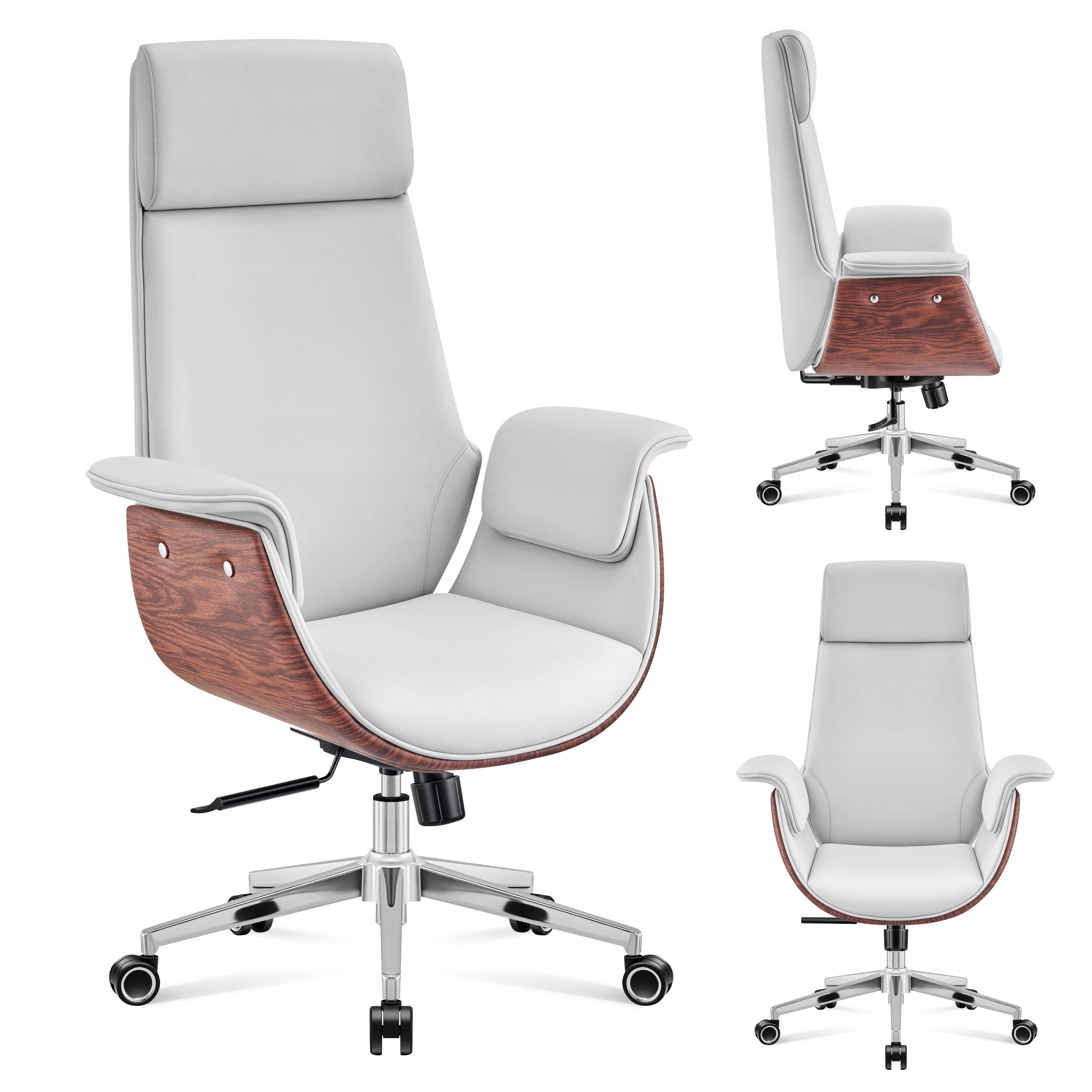 Office swivel chair MARK ADLER leather eco ergonomic wood 130 kg