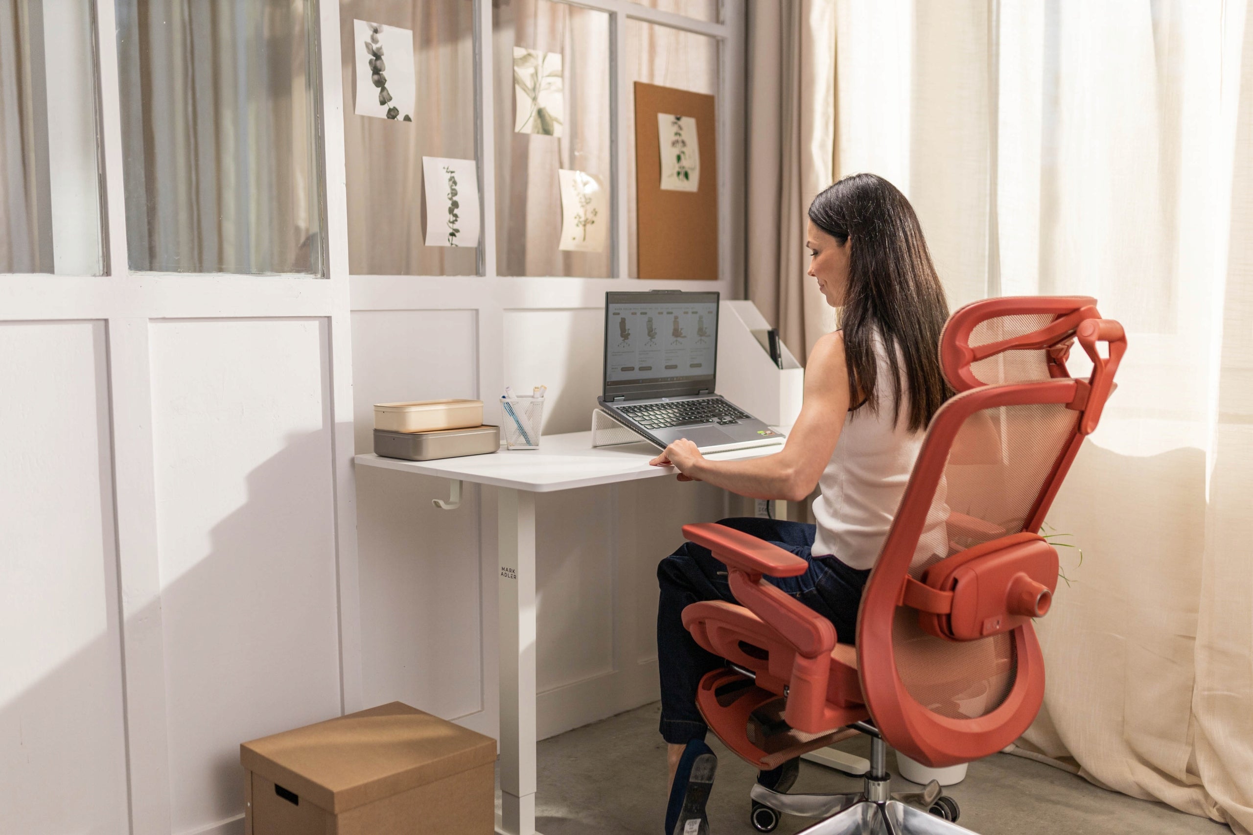 Office swivel chair MARK ADLER red massage ergonomic footrest Brand Markadler