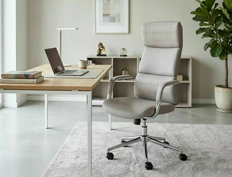 Office swivel chair Q-03 cabinet faux leather multiblock grey Brand Signal