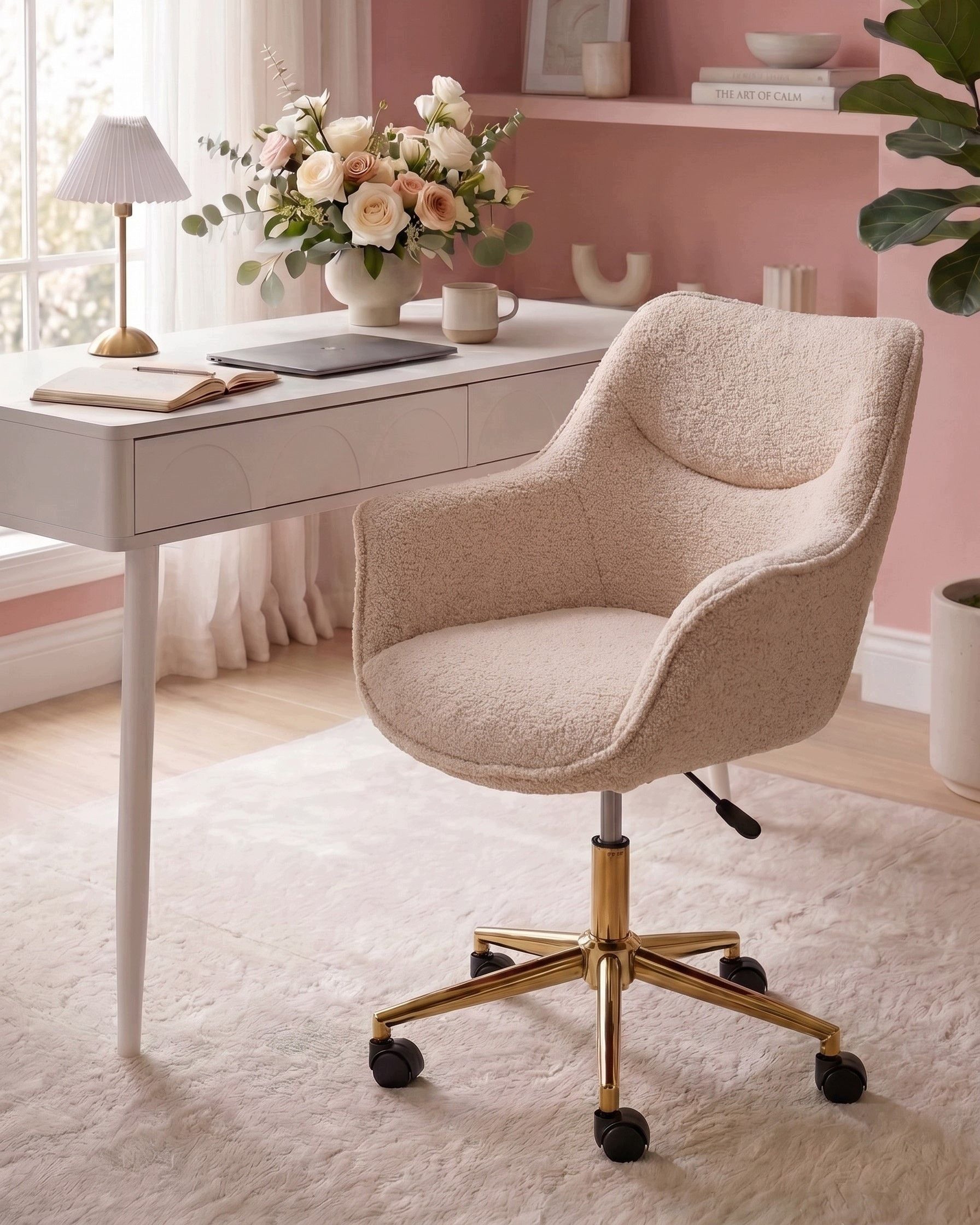 Office swivel chair boucle beige Packaging status original