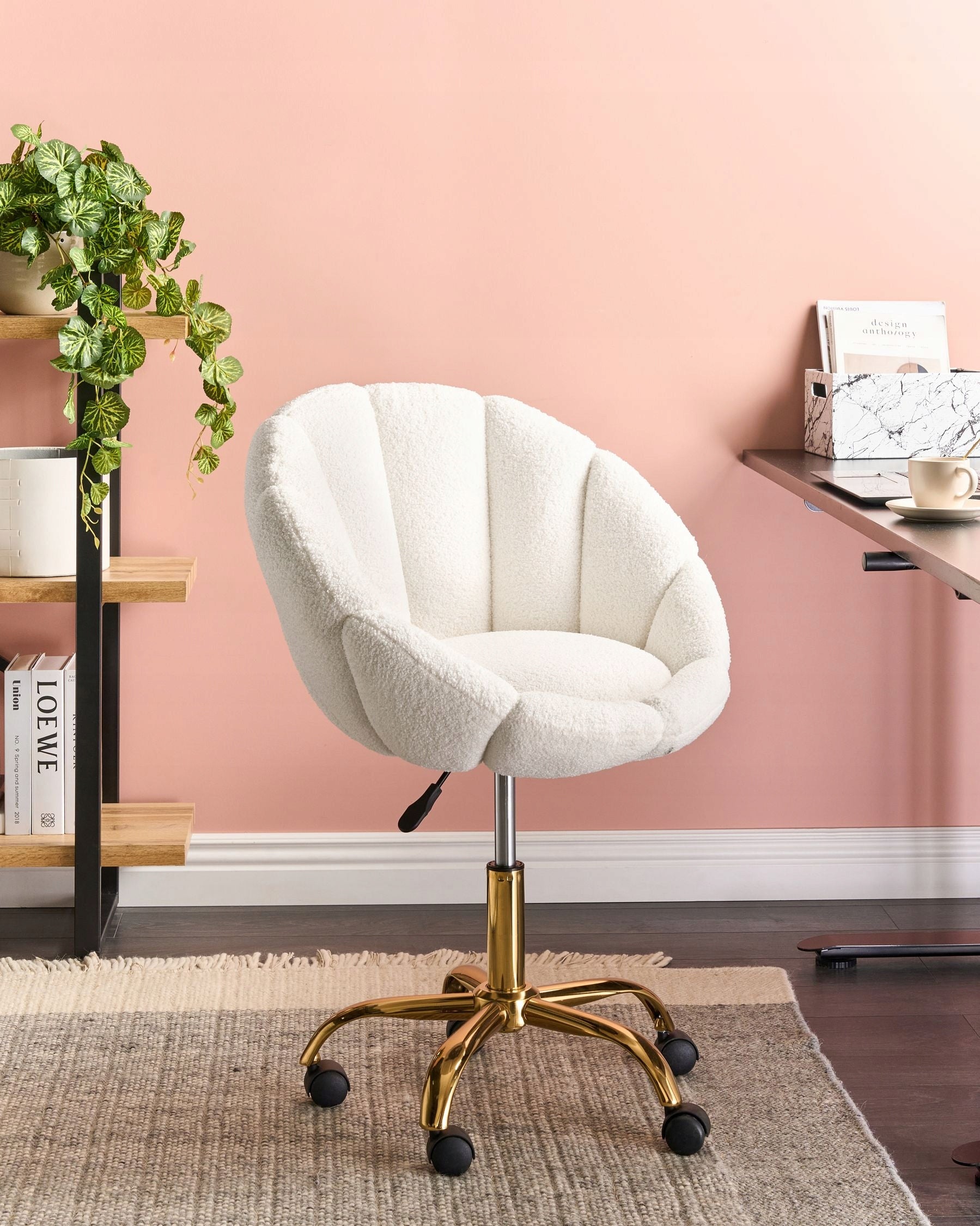 Office swivel chair boucle white Packaging status original
