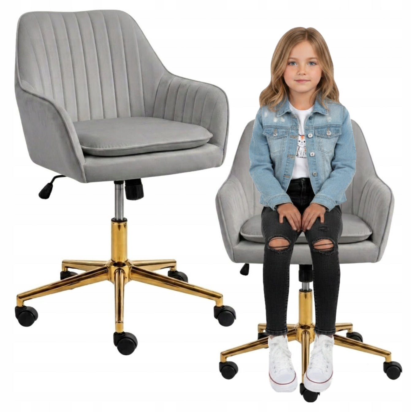 Office swivel chair desk chair comfortable adjustable velour Packaging status original