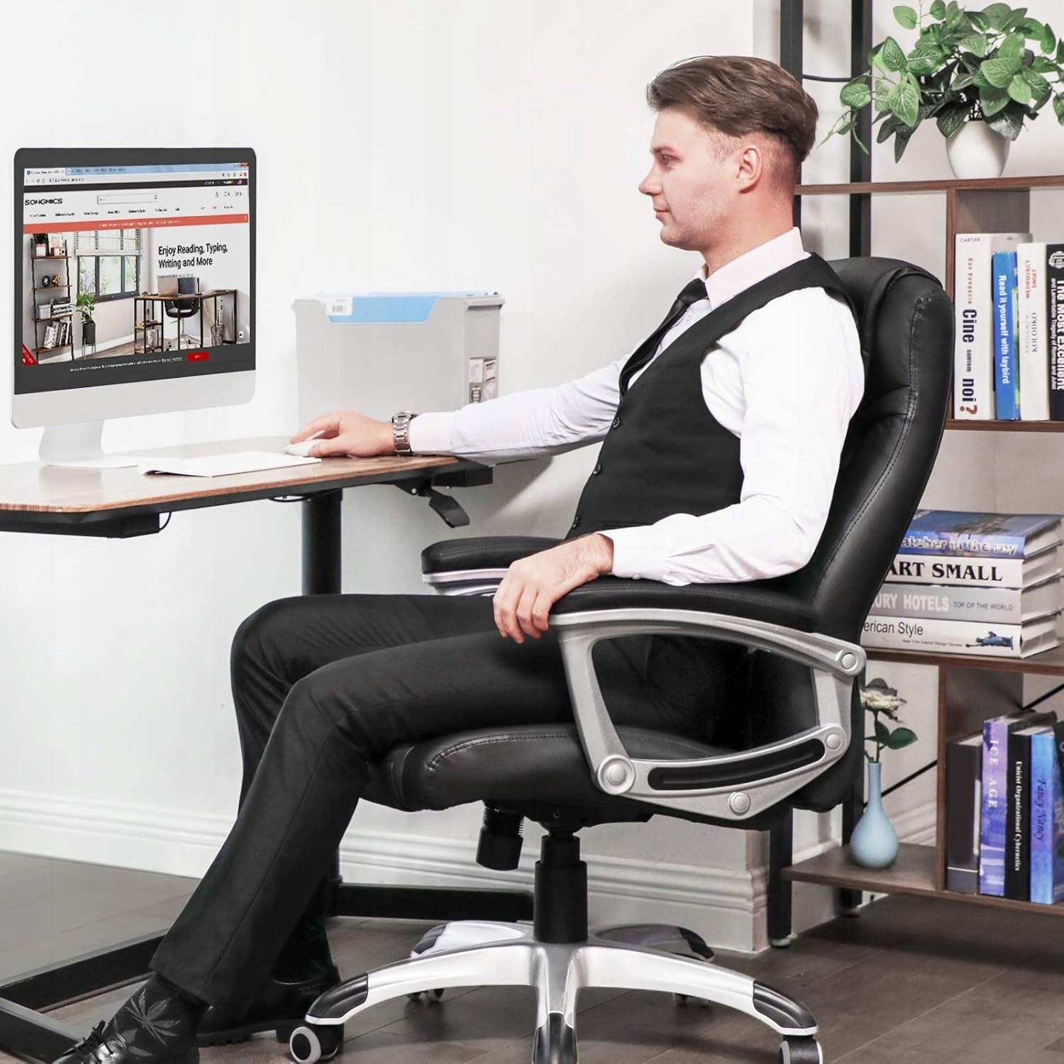 Office swivel chair ergonomic height adjustable 52 x 53 x 122 cm Packaging status original