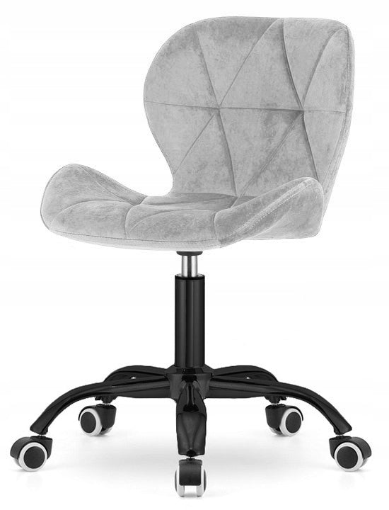 Office swivel chair for desk dressing table grey velour fabric Packaging status original