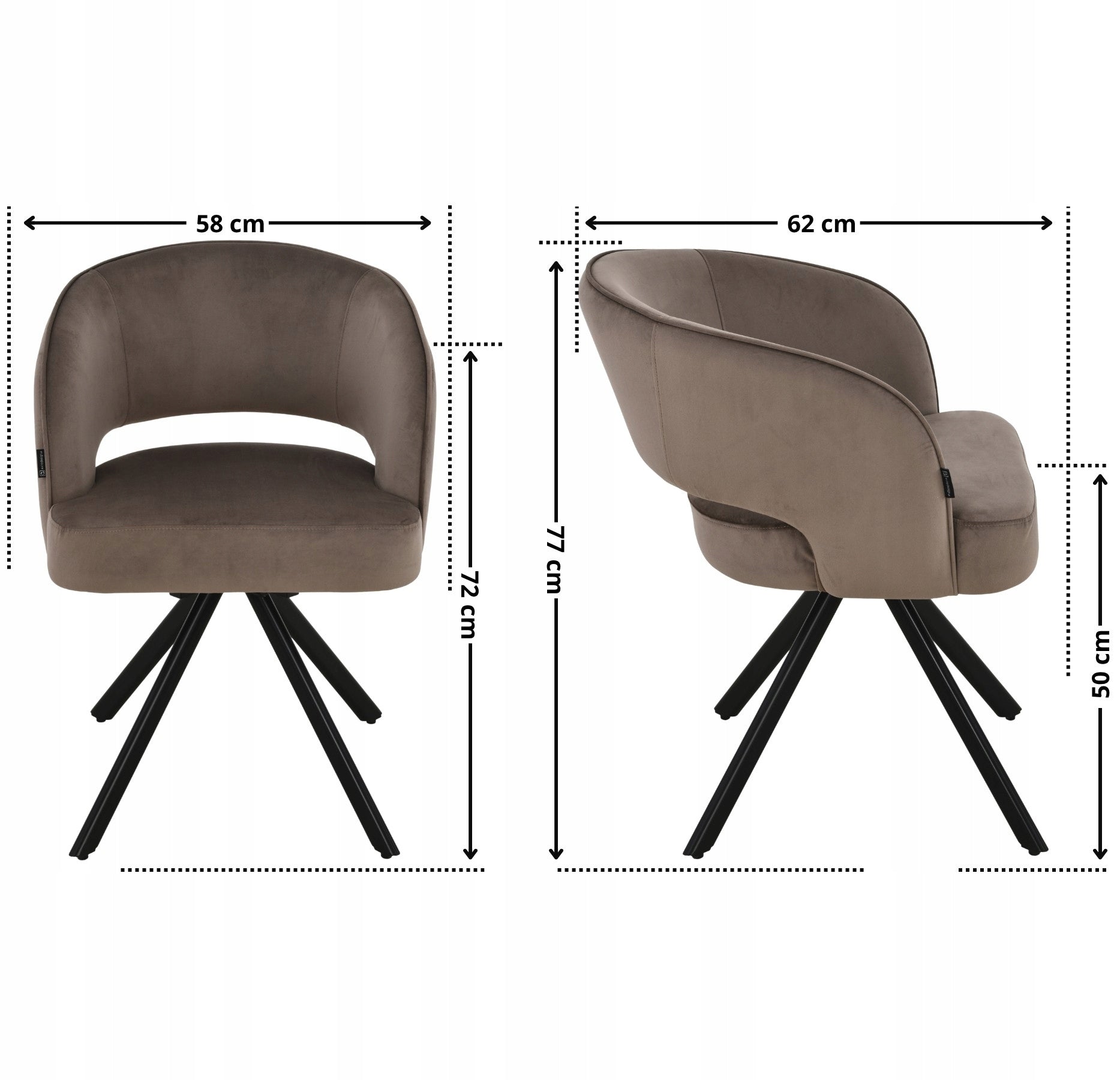 Office swivel chair upholstered brown springs in the seat - MELTON Manufacturer code EX24074/G71