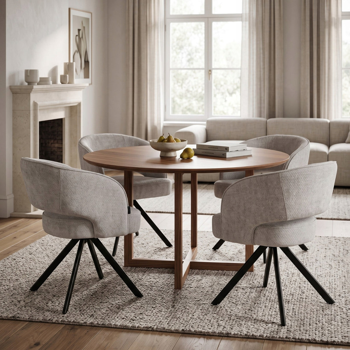 Office swivel chair upholstered grey springs in the seat - MELTON Packaging status original