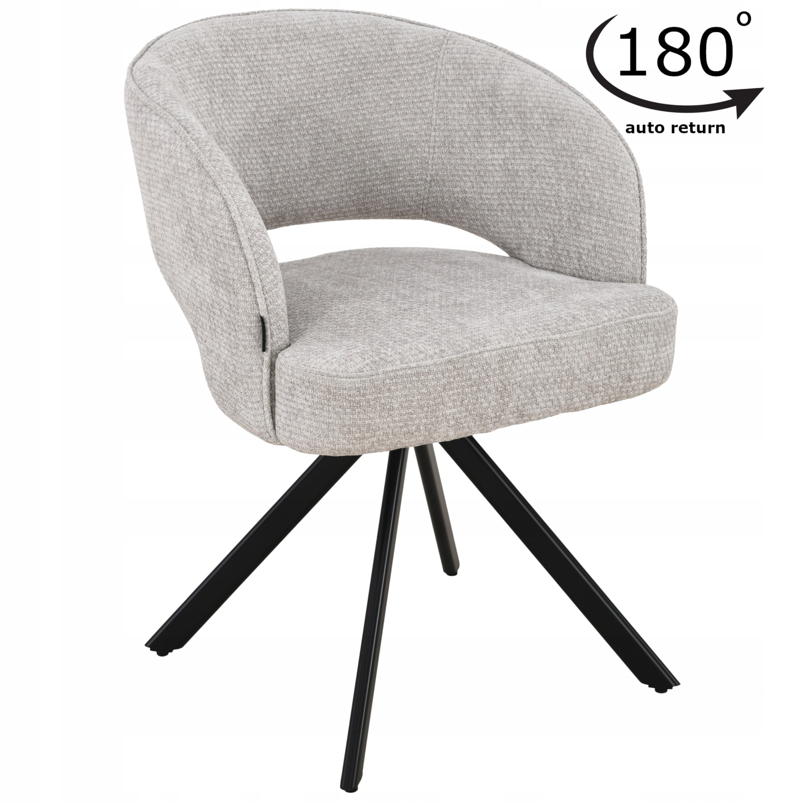 Office swivel chair upholstered grey springs in the seat - MELTON