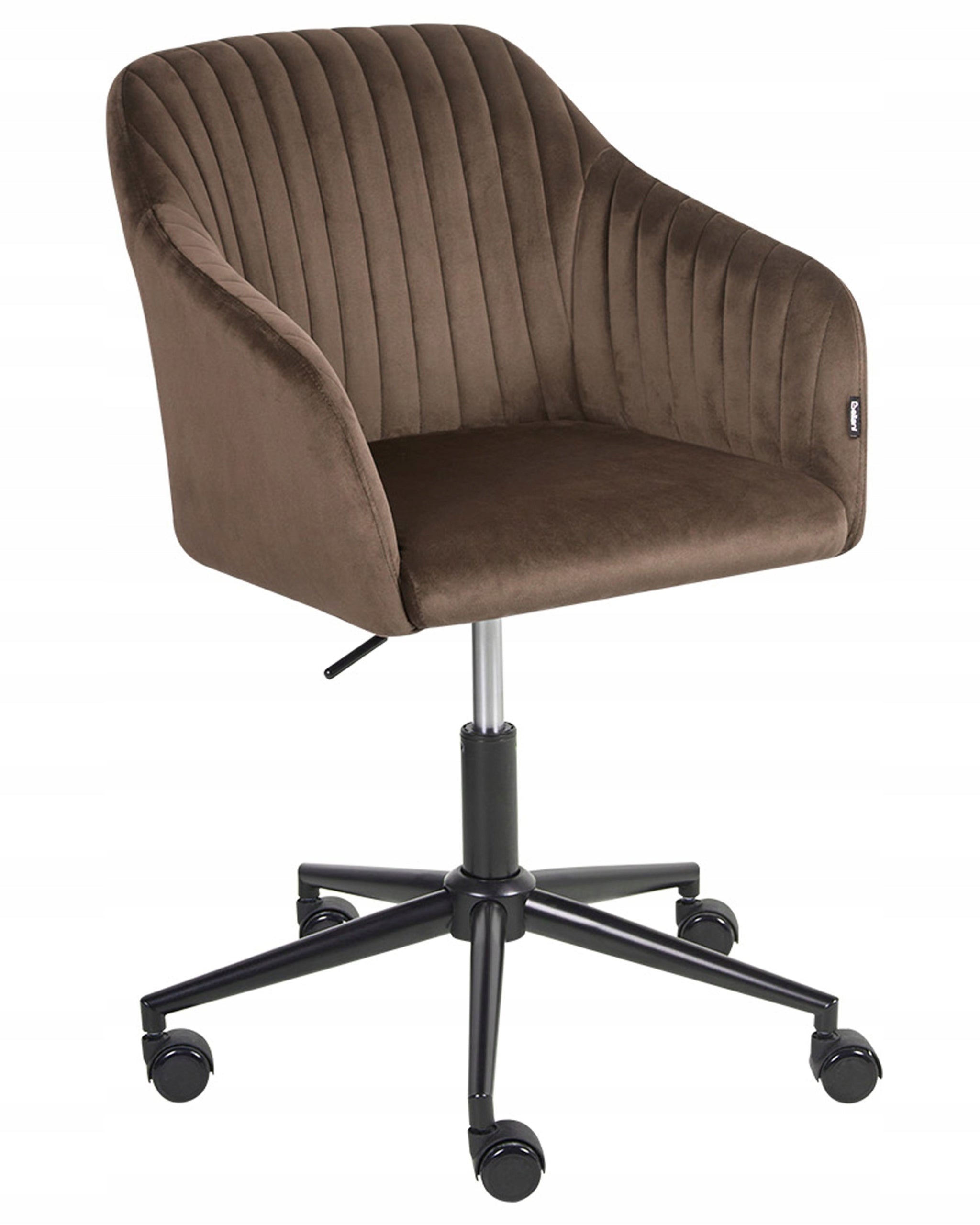 Office swivel chair velour brown