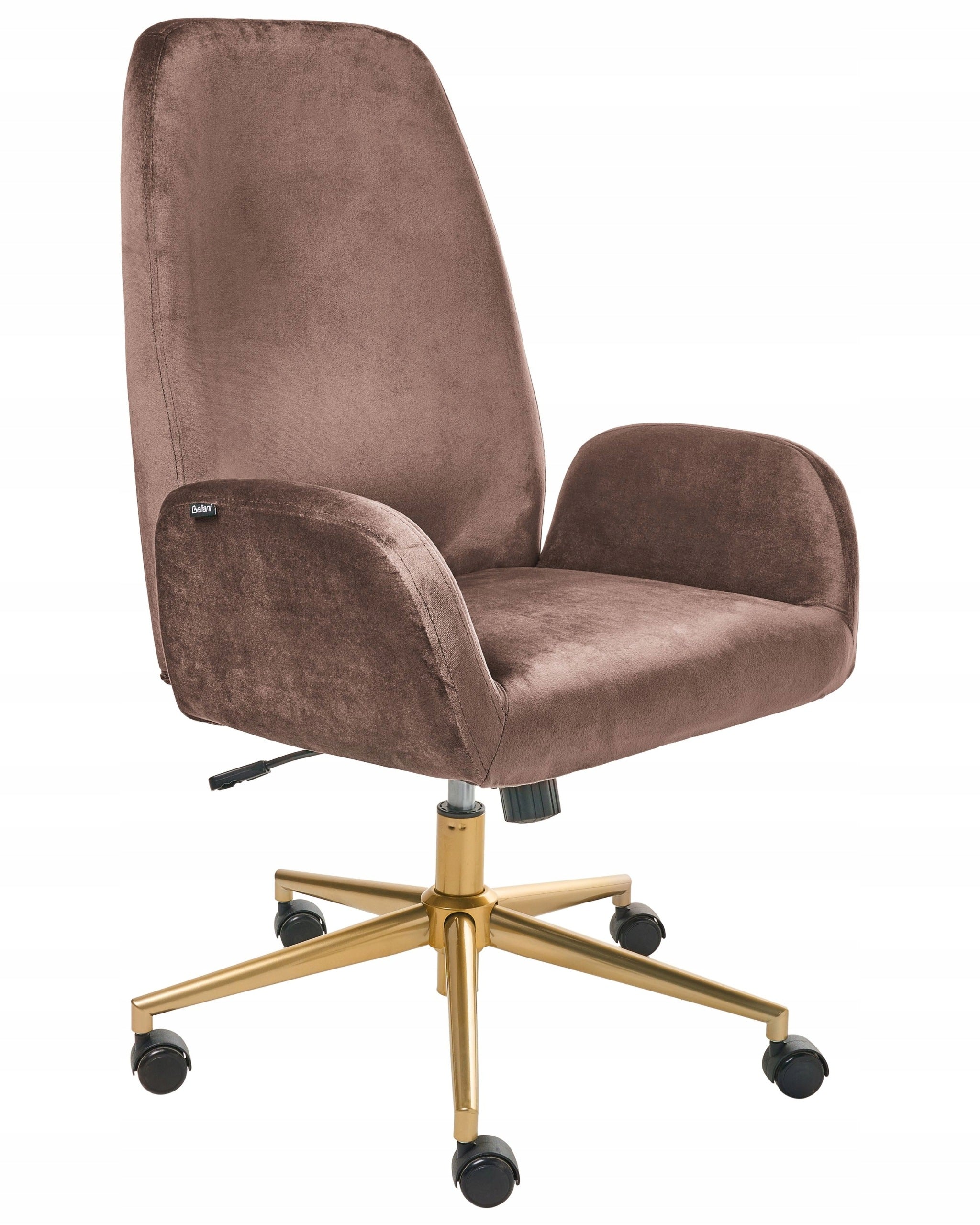 Office swivel chair velour brown